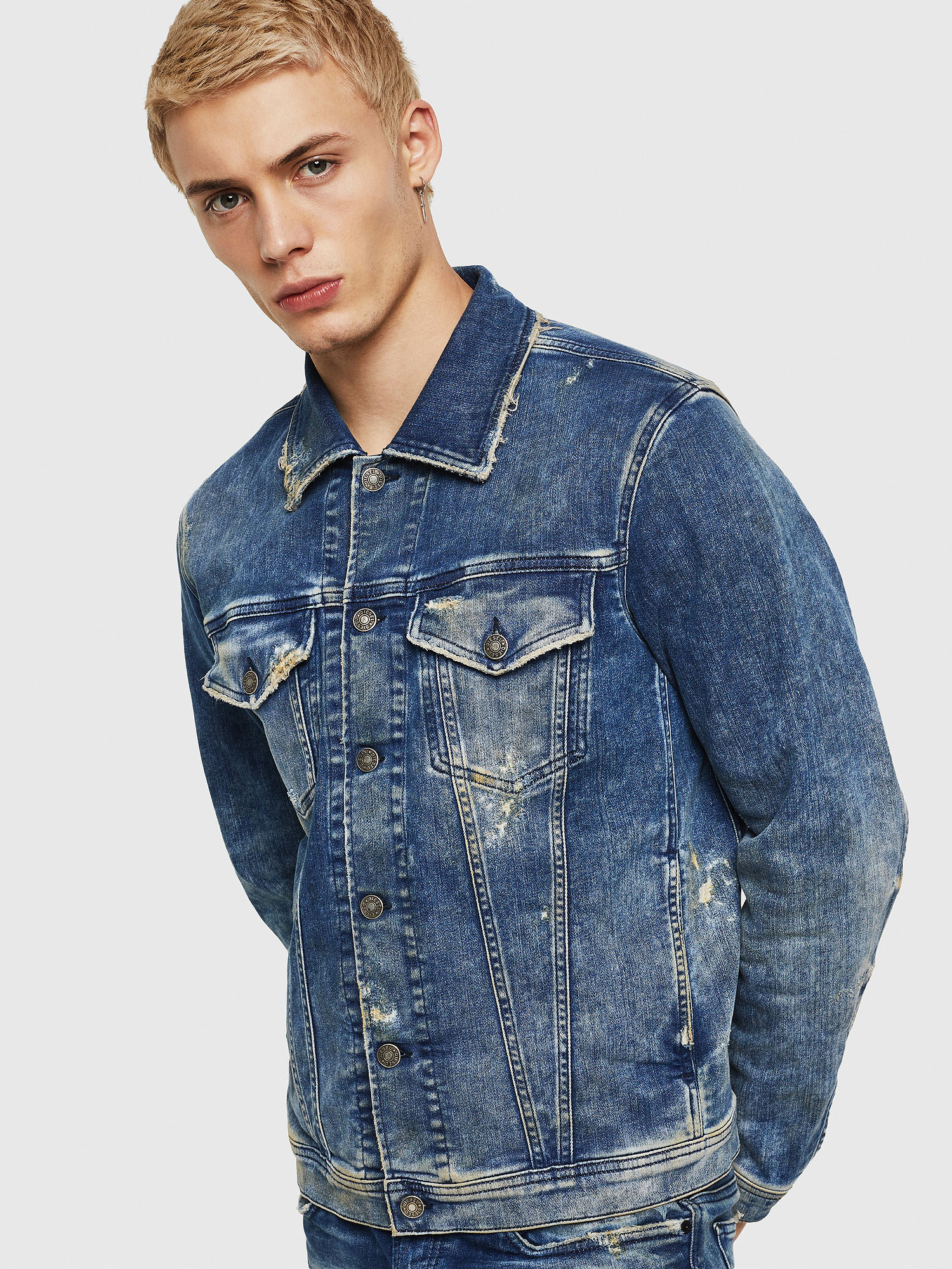 NHILL-TW, Medium blue Diesel - NHILL-TW, Medium blue - Denim Jackets - Image 1