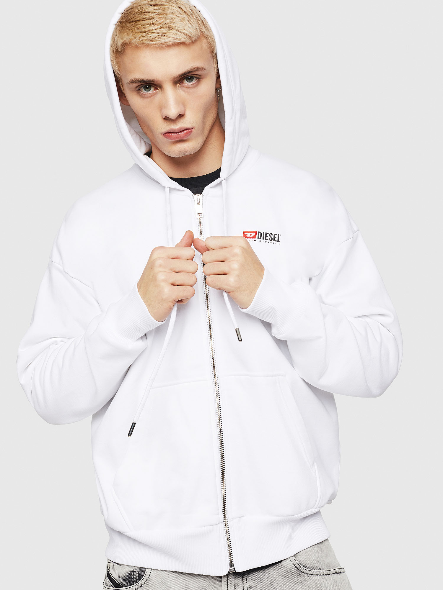 S-ALBY-ZIP-DIV, White Diesel - S-ALBY-ZIP-DIV, White - Sweaters - Image 1