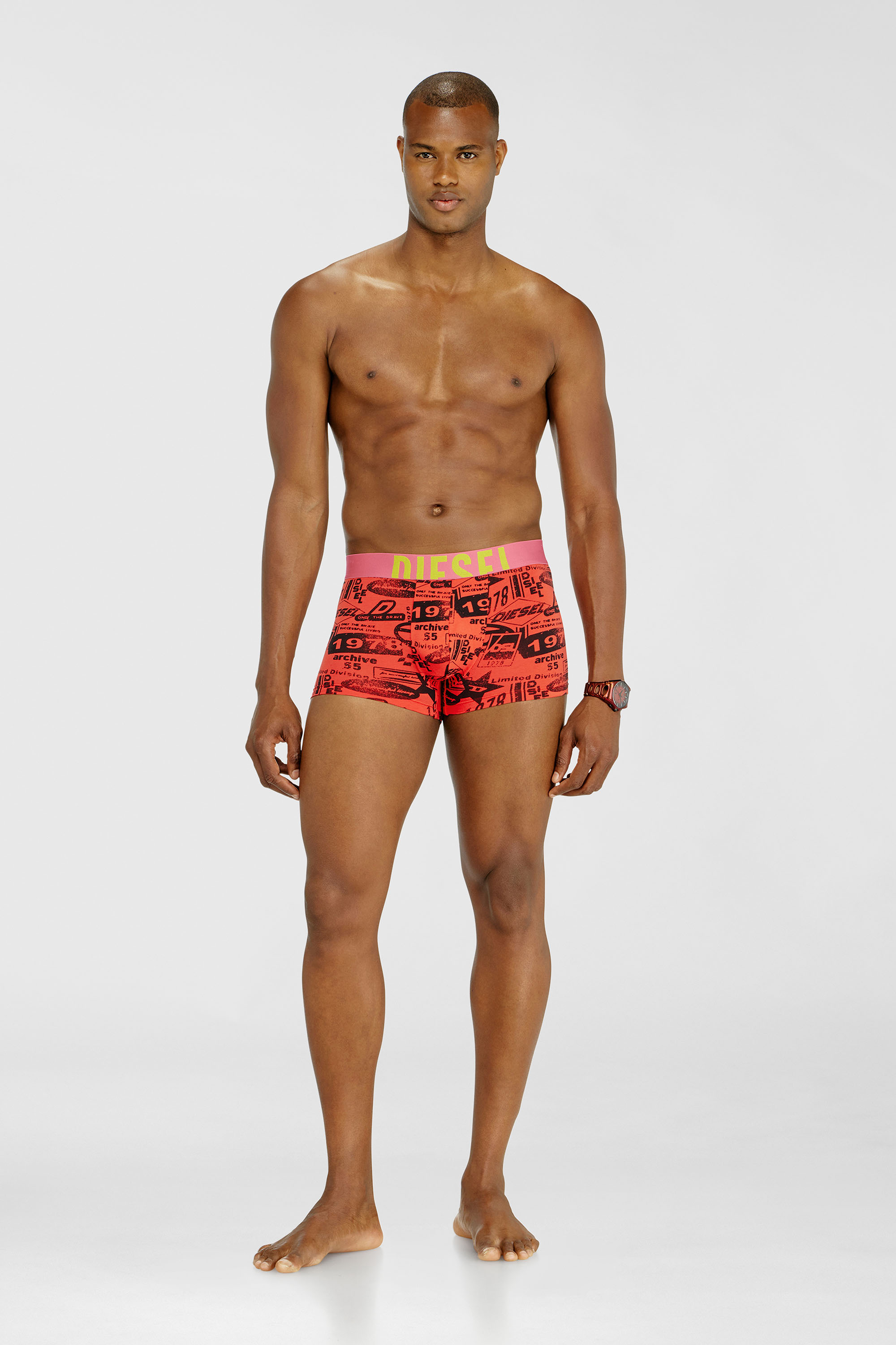 Diesel - DAMIEN-D-POP-3PACK-40, Man's 3-pack of trunks with contrast details in Orange/Black - 1
