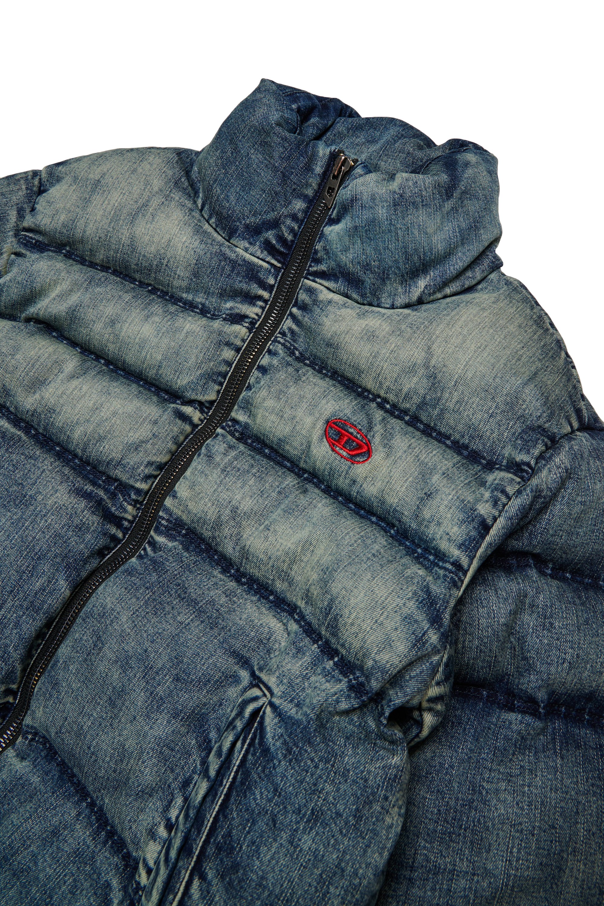 Diesel - JWMONS, Unisex's Jeans puffy jacket with logo in Dark Blue - 3