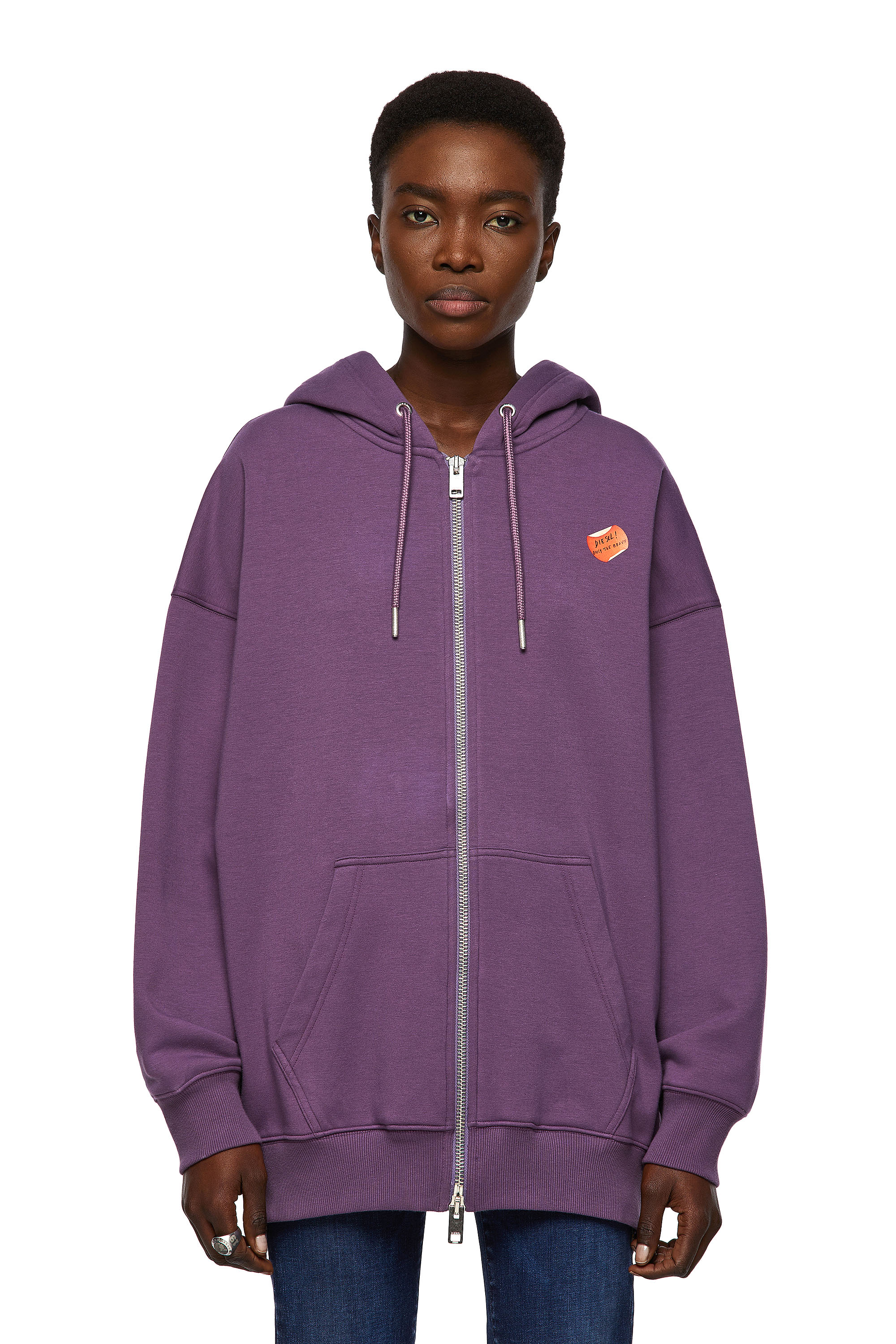 F-GULLY-HOOD-ZIP, Dark Violet Diesel - F-GULLY-HOOD-ZIP, Dark Violet - Sweaters - Image 1