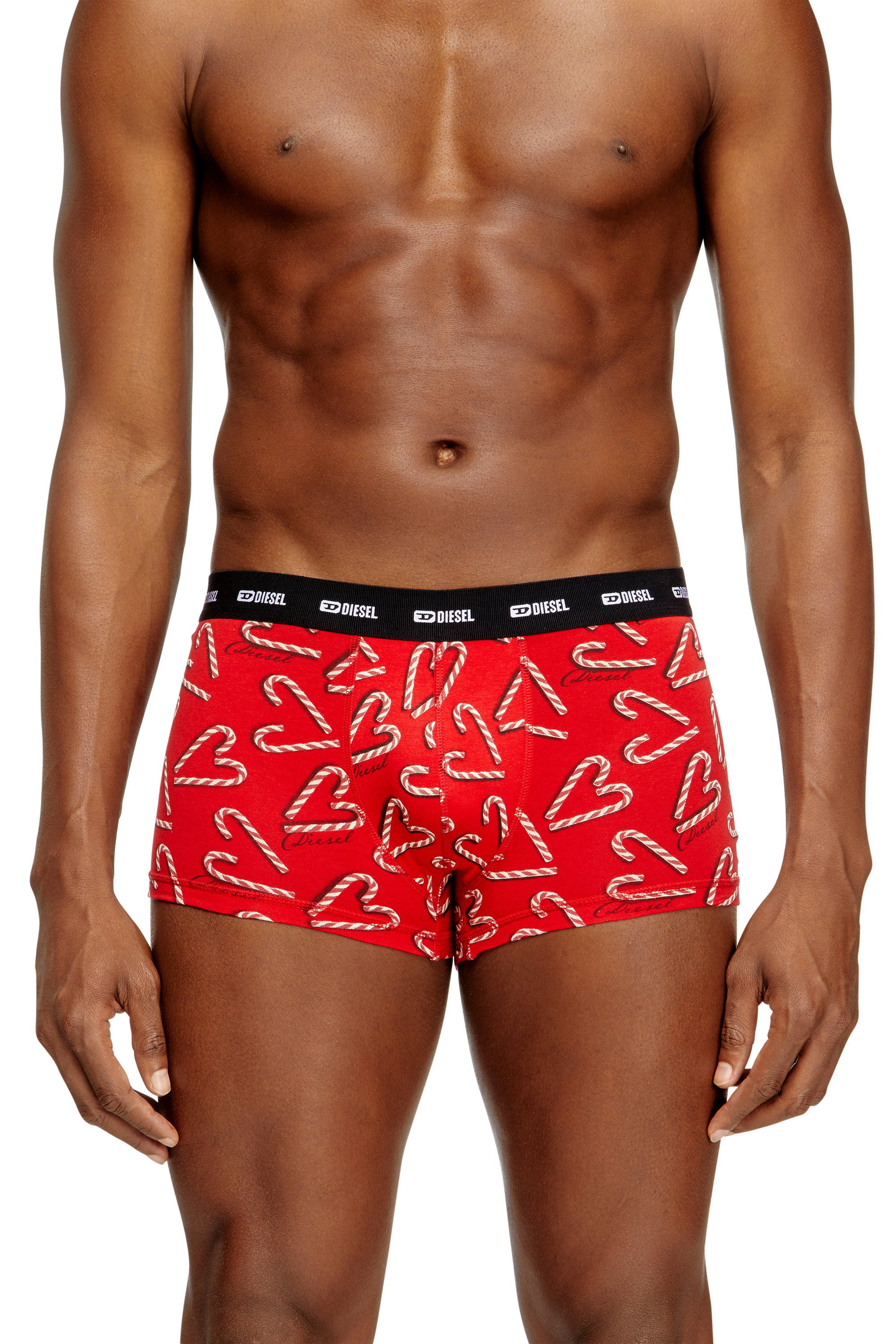 Diesel - DAMIEN-GFT-UTLT-3PACK, Man's Set of three stretch-cotton boxers in Red/Black - 2