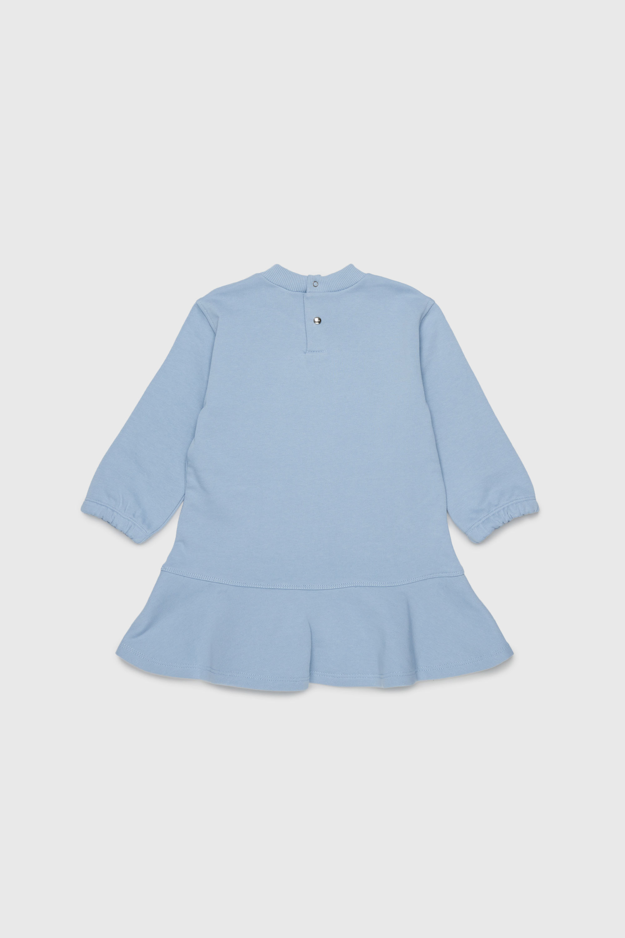 Diesel - DFUMB, Woman's Sweatshirt dress with ruffled hem in Light Blue - 3