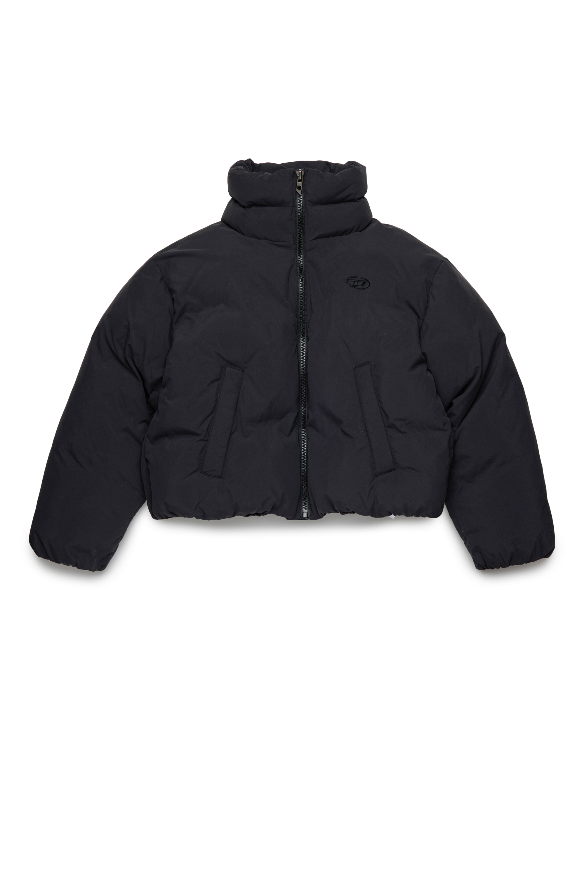 Diesel - JWRAVYS, Woman's Padded nylon jacket with zipper in Black - 1