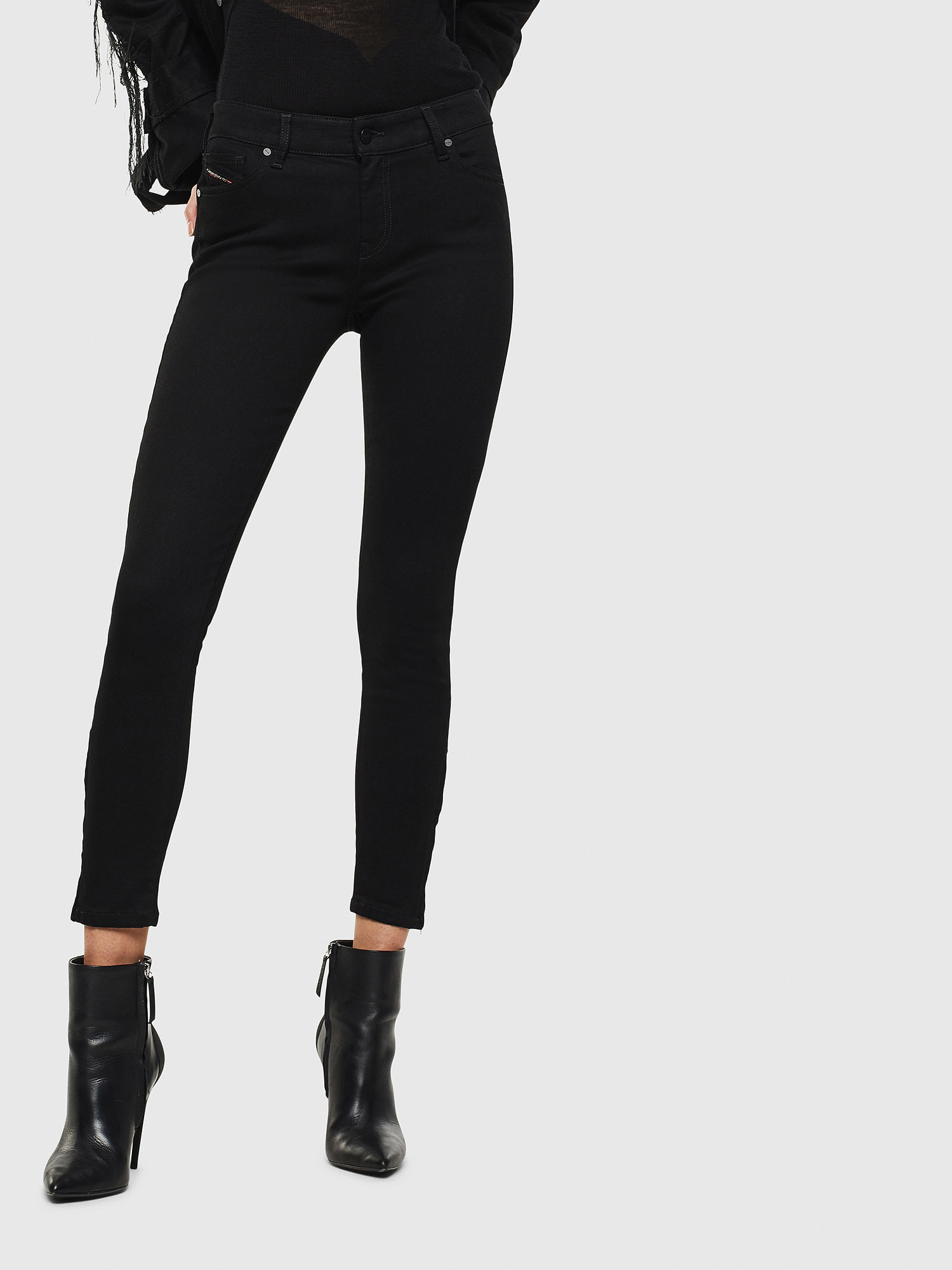 Slandy Zip 069EF, Black/Dark grey Diesel - Slandy Zip 069EF, Black/Dark grey - Jeans - Image 1