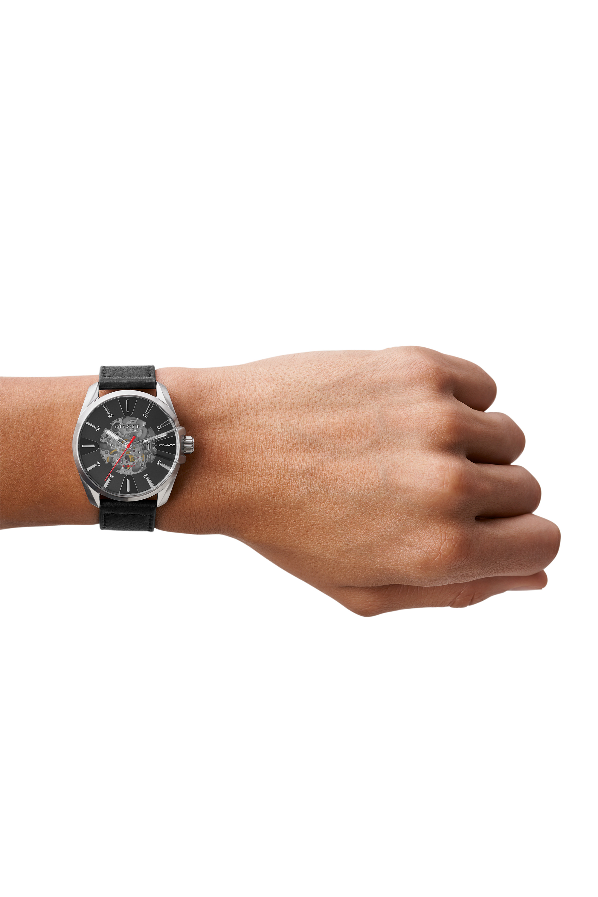ジジ DZ1966 Man: MS9 automatic three-hand black leather watch | Diesel