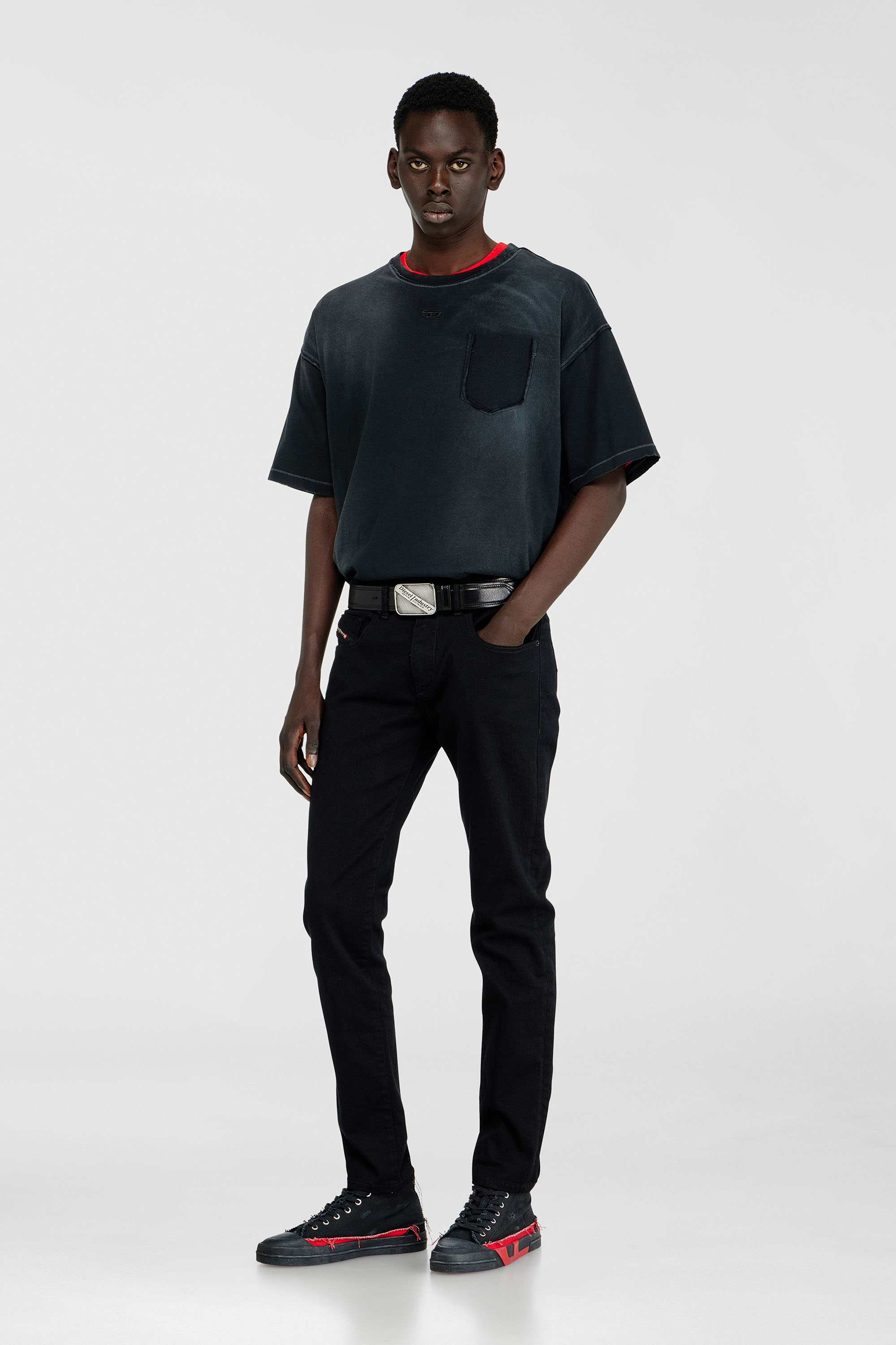 Diesel - Man's Slim Jeans 2019 D-Strukt 069YP, Black/Dark grey - 1