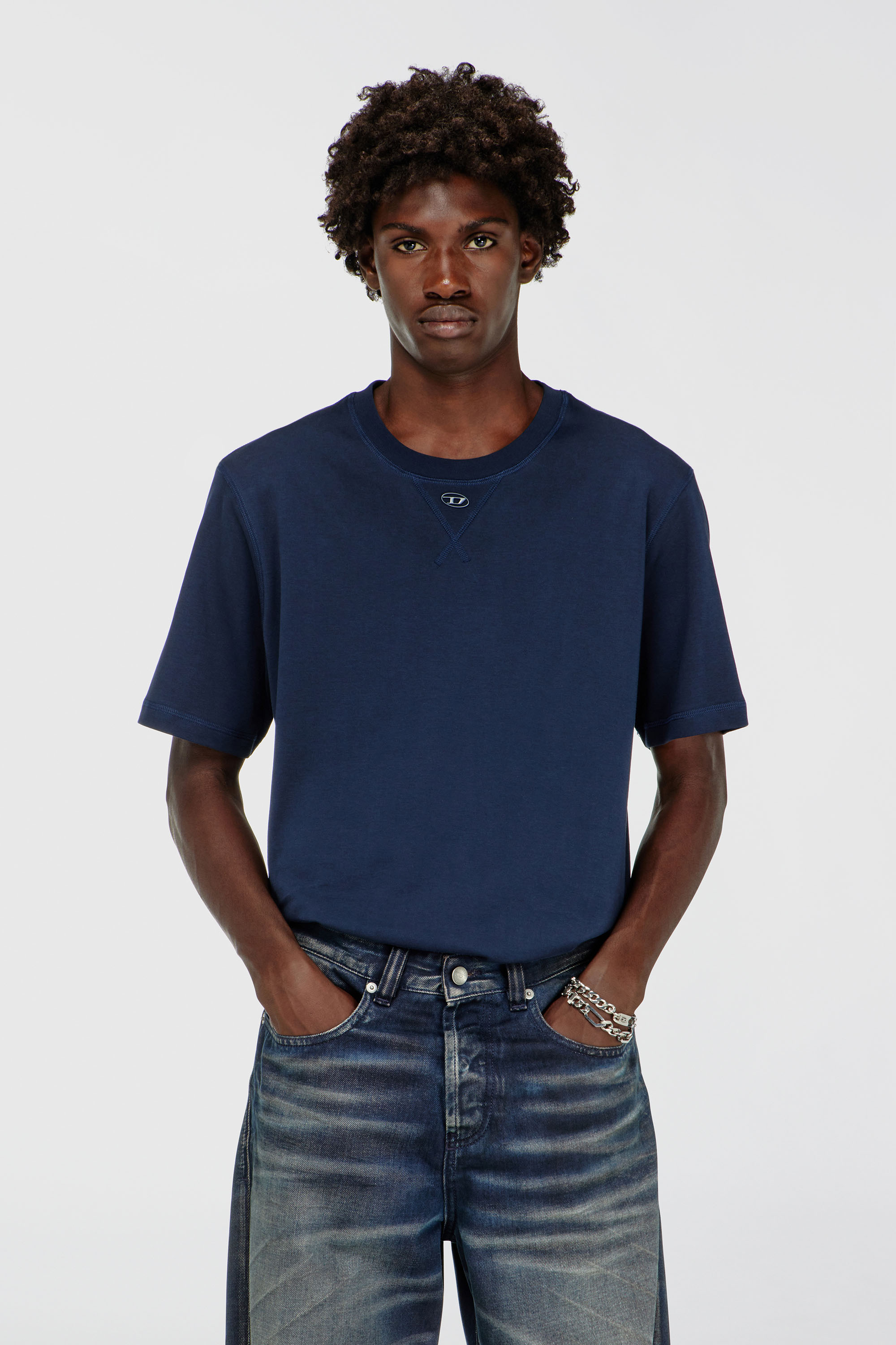 Diesel - T-MADJUST-TR, Man's Regular T-shirt with crew neck and Oval D in null - 2