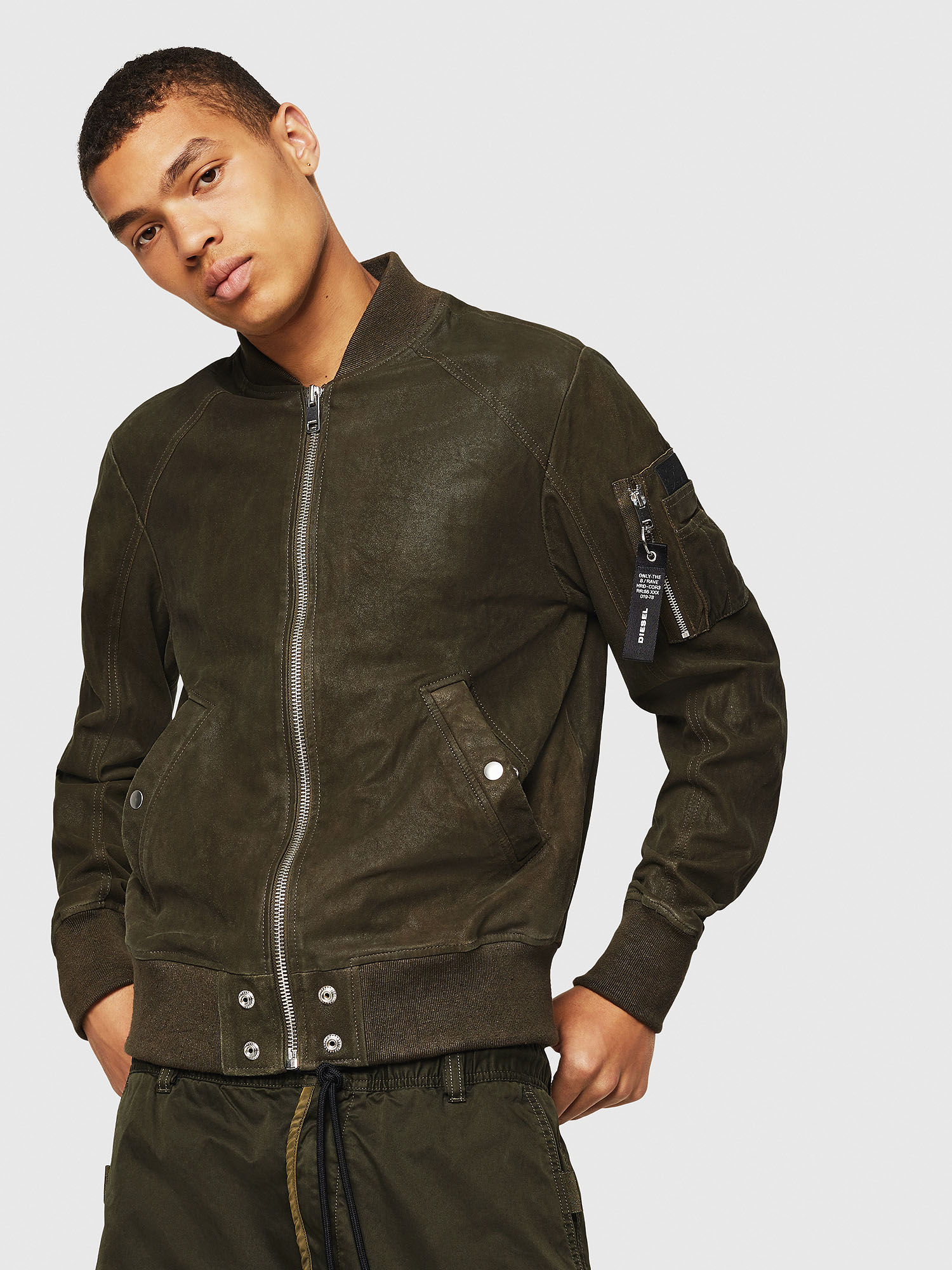 L-NIKOLAI Men: Bomber jacket in waxed suede | Diesel