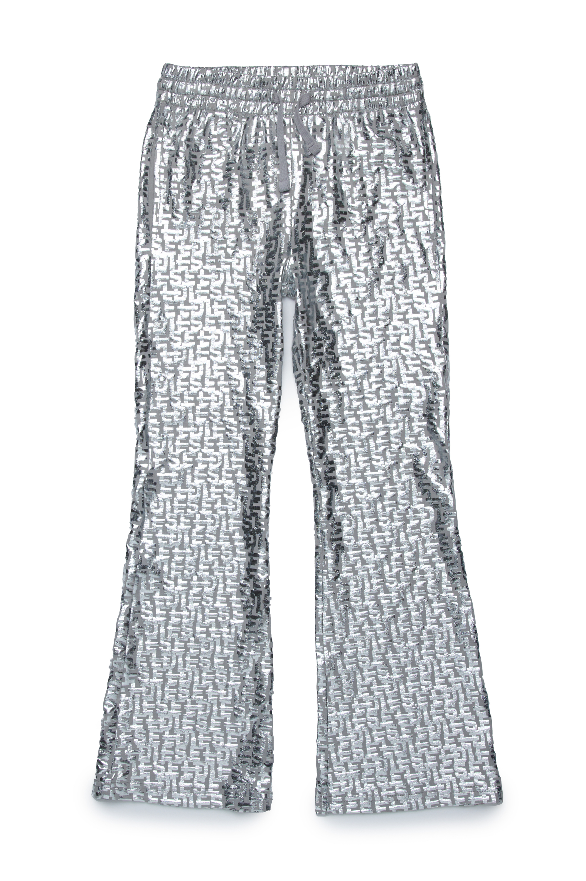 Diesel - PENDYX, Woman's Track pants with monogram foil print in Silver - 1