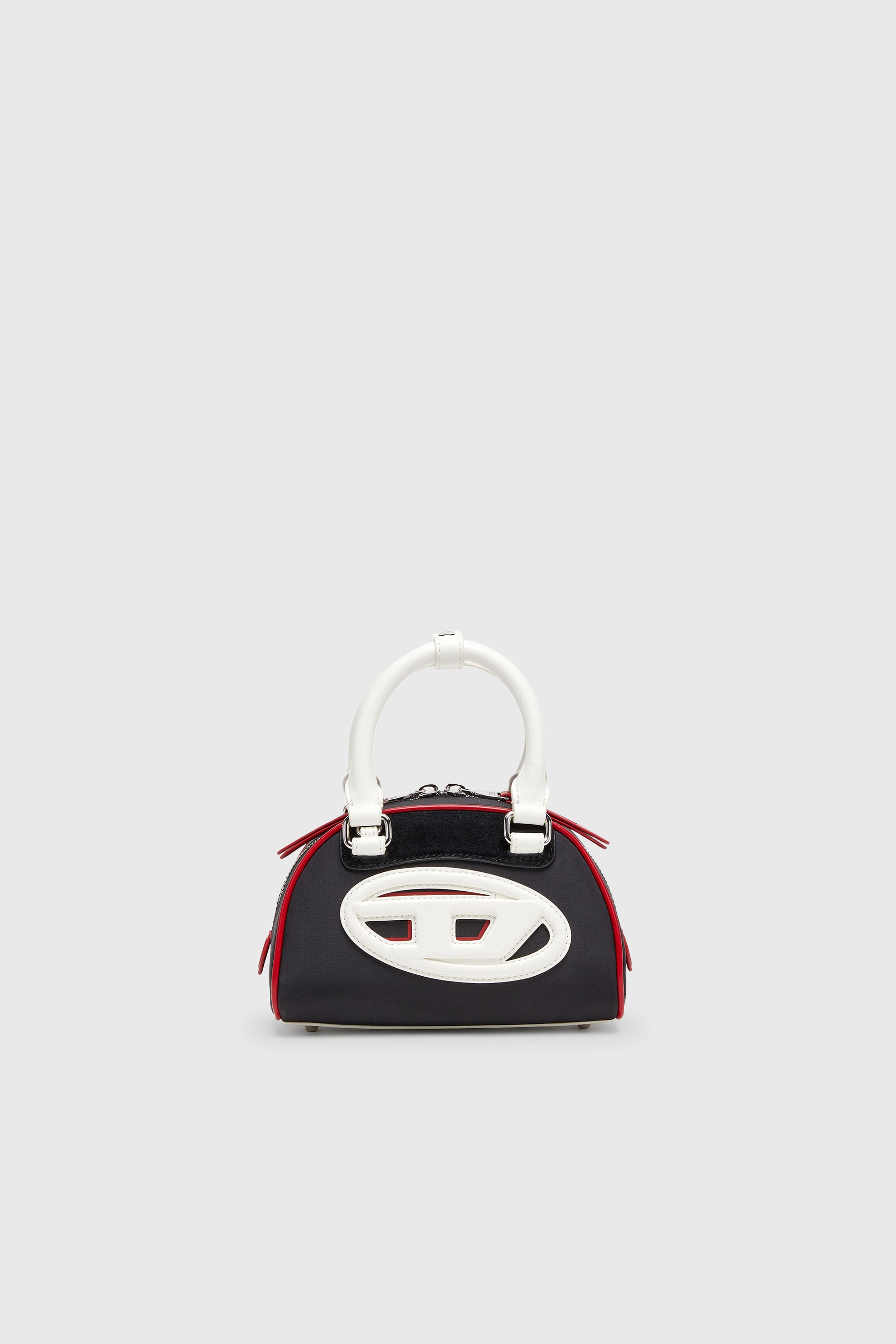 Diesel - 1DR DOME CROSSBODY, Woman's 1DR Dome-Colour-block small bowling bag in Black/White - 1