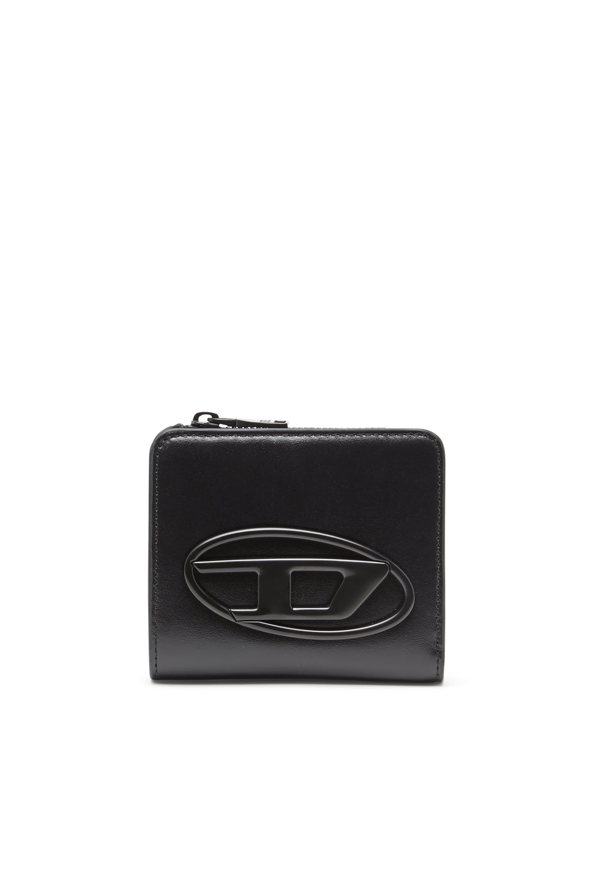 Diesel - HOLI -D BI FOLD ZIP L, Man's Zipped leather card holder in Black - 1