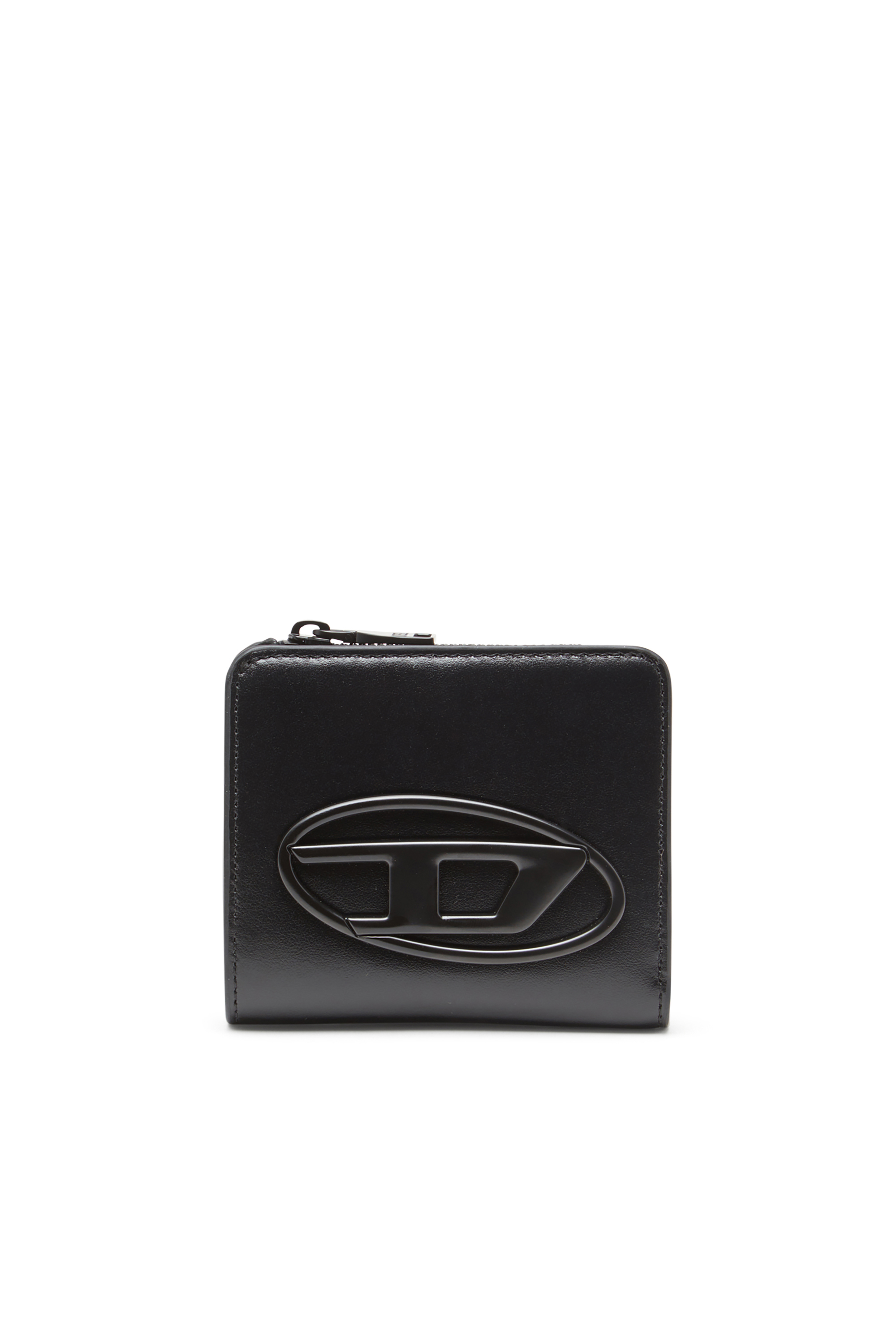Diesel - HOLI -D BI FOLD ZIP L, Man's Zipped leather card holder in Black - 1