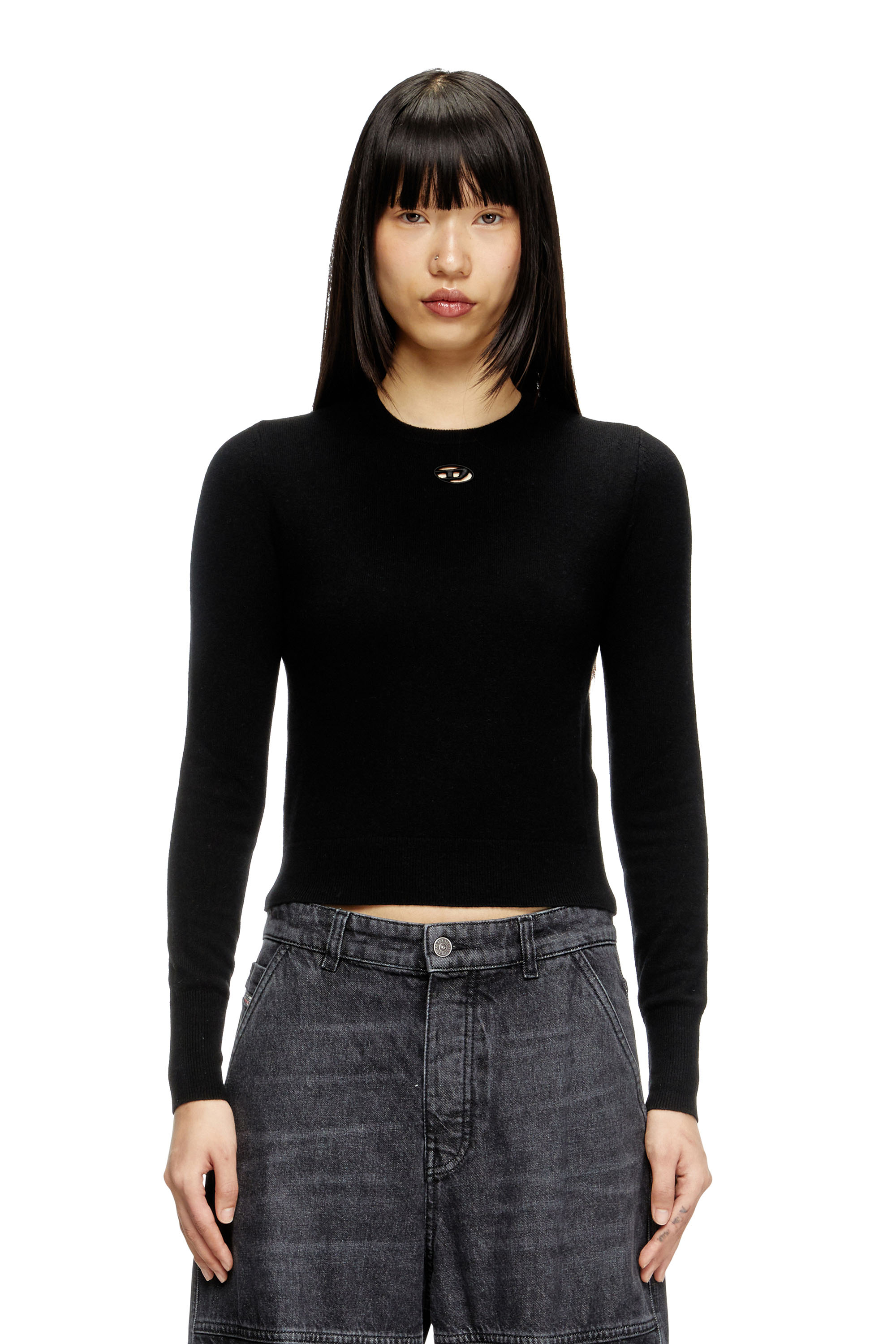 Diesel - M-AREESAX, Woman's Wool and cashmere top in Black - 3