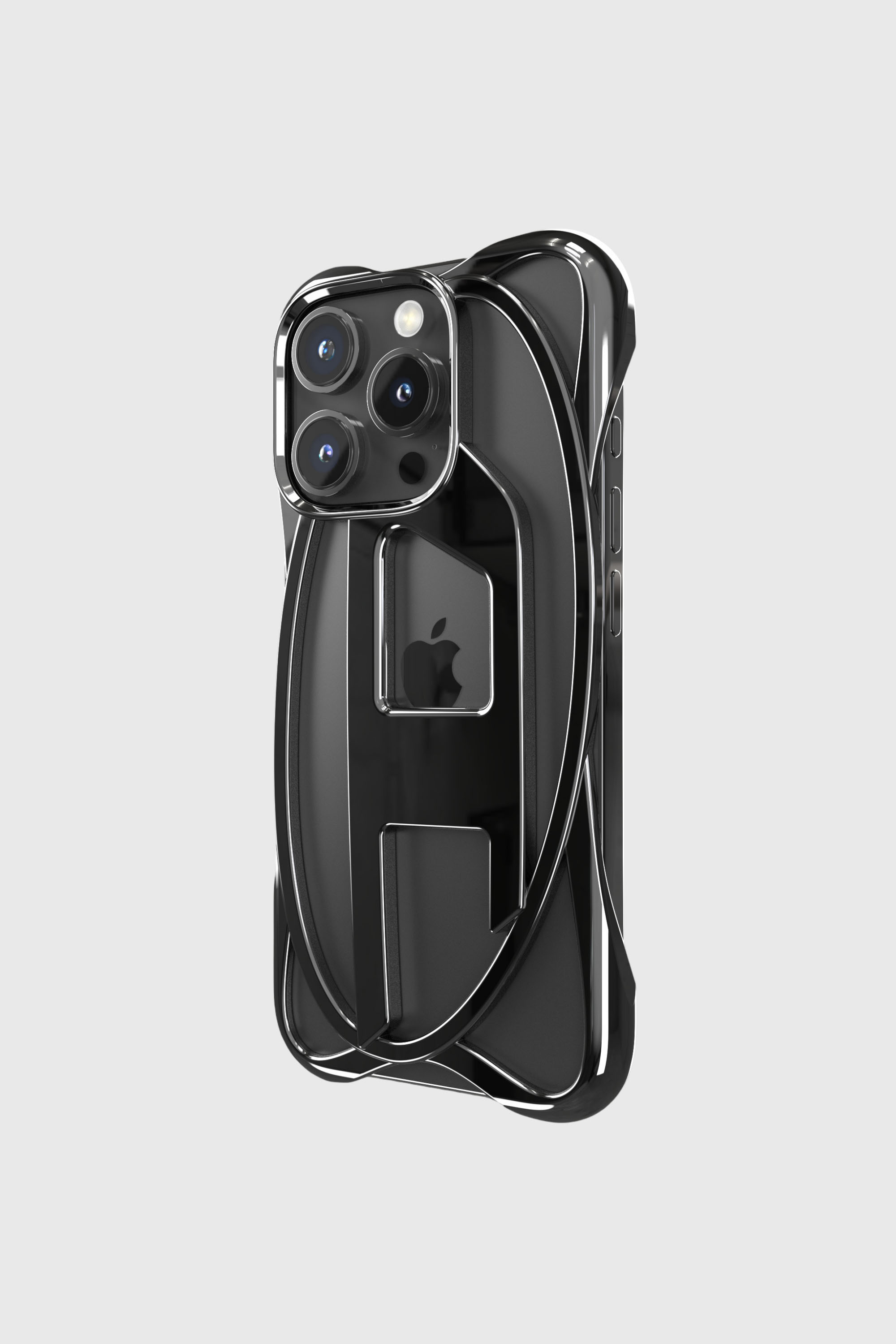 Women's Caged D Case iPhone 16 Pro | Black | Diesel {{Country}}