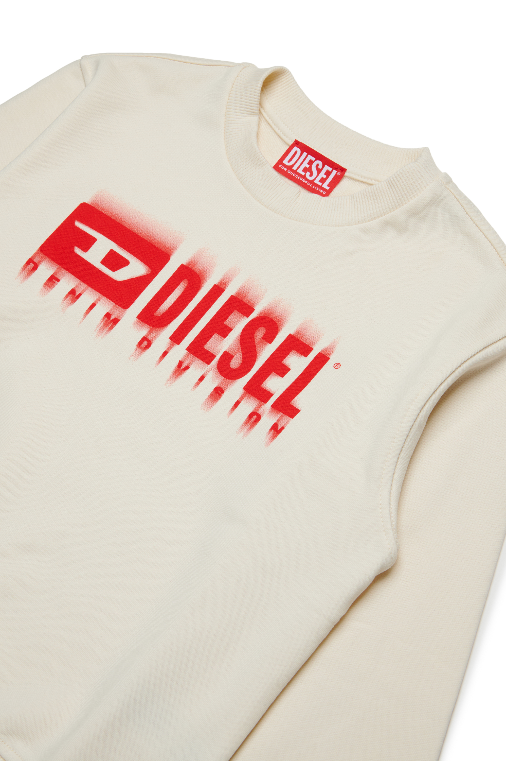 Diesel - SGINNL8 OVER, Man's Sweatshirt with smudged logo in White - 3