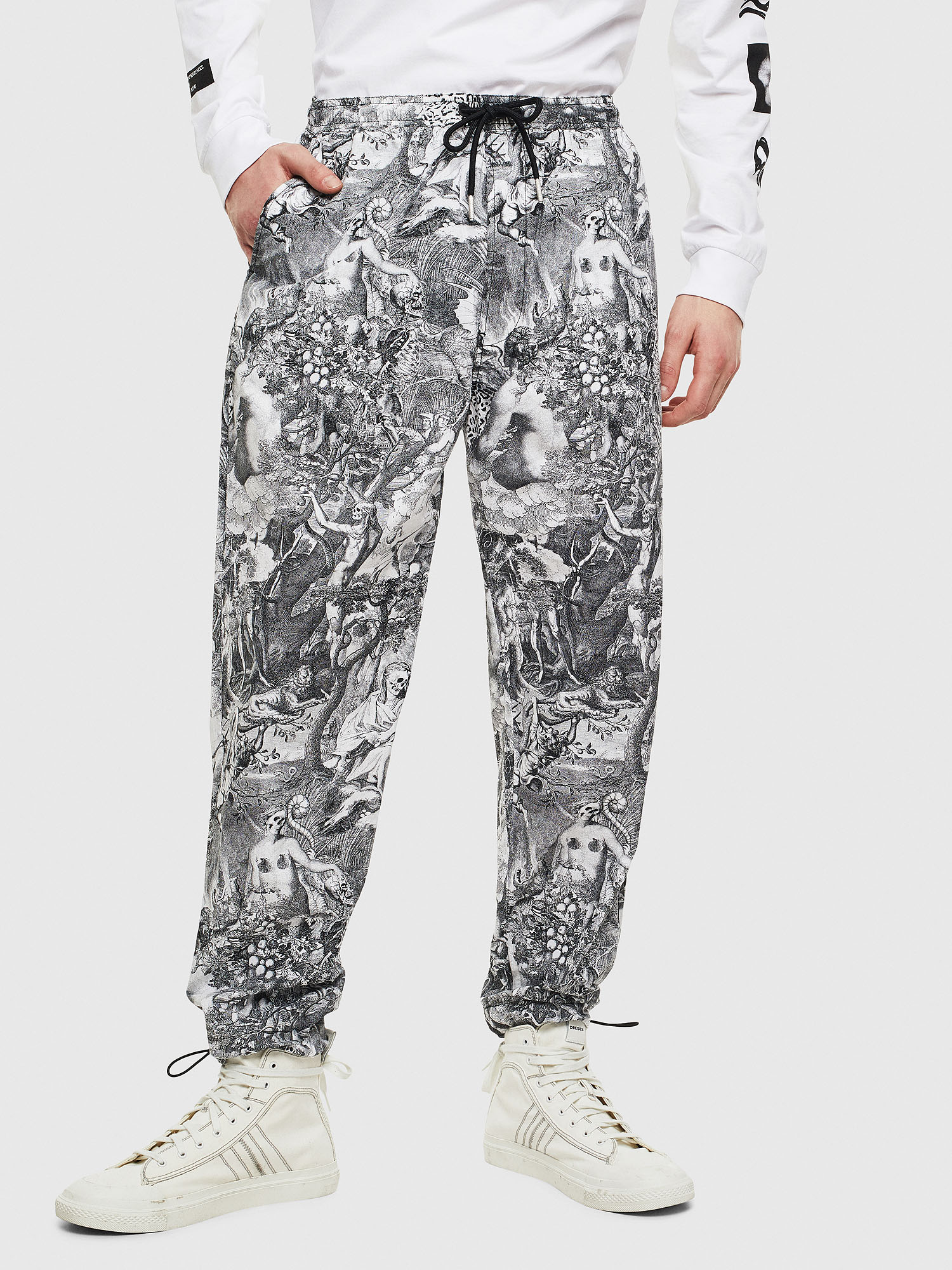 P-TOLL-KAOS, Black/White Diesel - P-TOLL-KAOS, Black/White - Pants - Image 1
