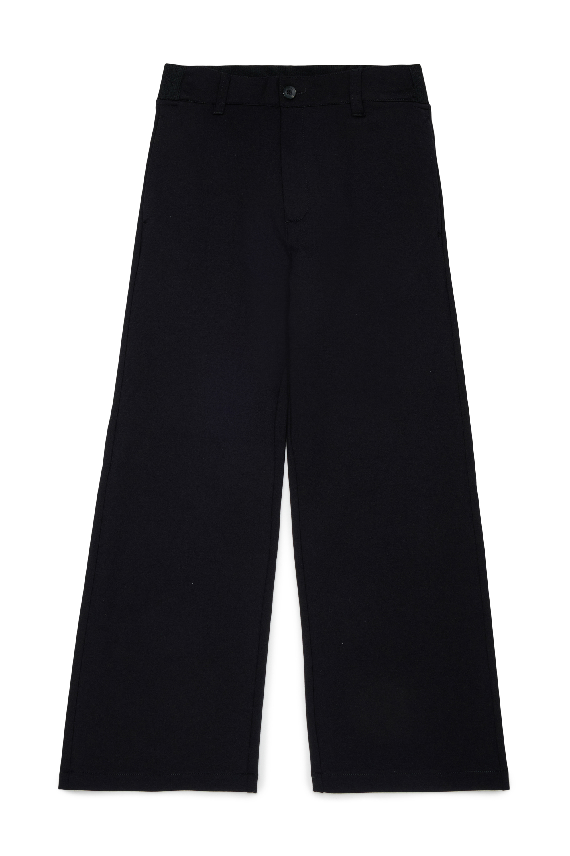 Diesel - PREBBY, Man's Wide-leg pants in compact stretch fabric in Black - 1