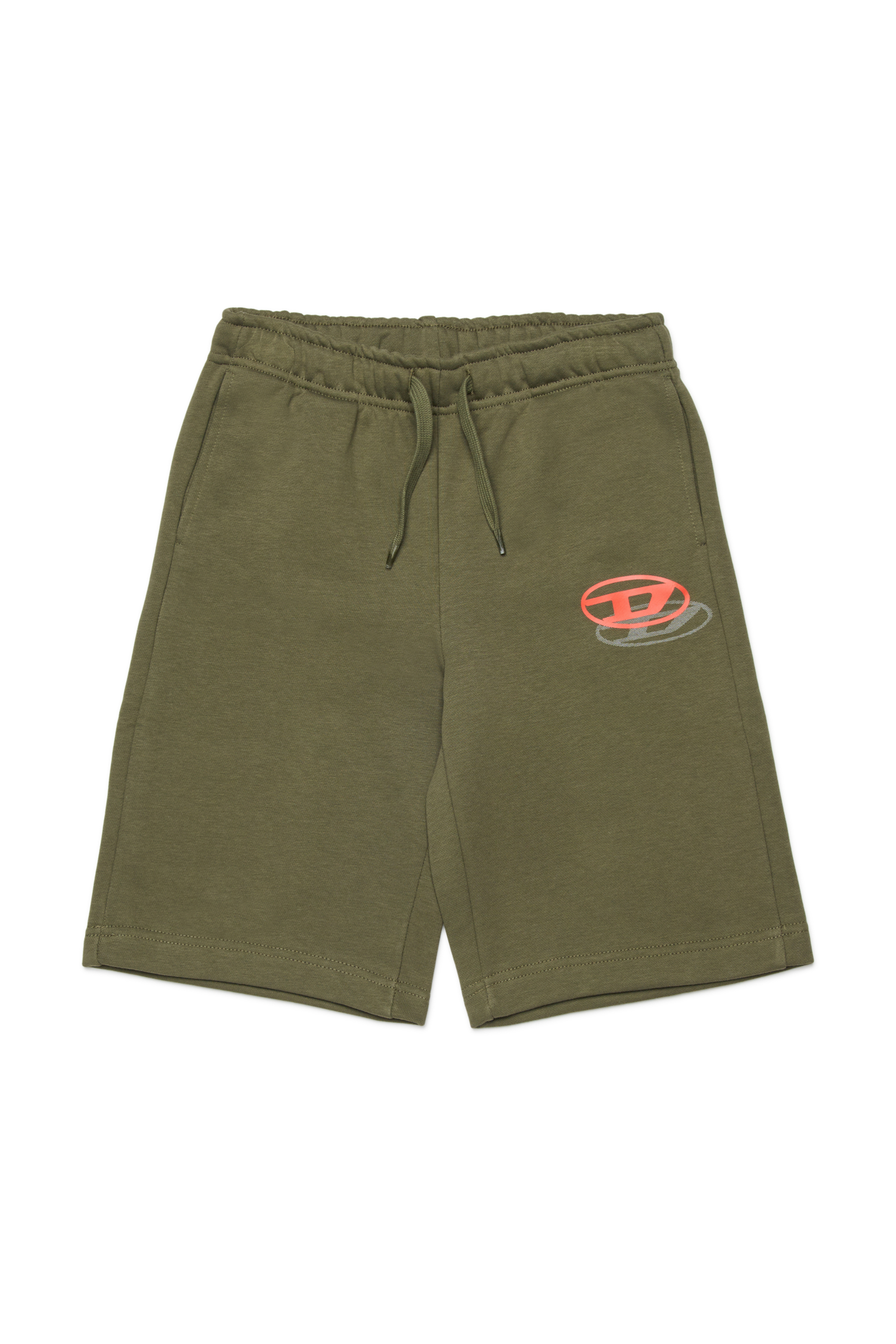 Diesel - PSVALE SHORT, Man's Cotton shorts with shadow logo in Green - 1
