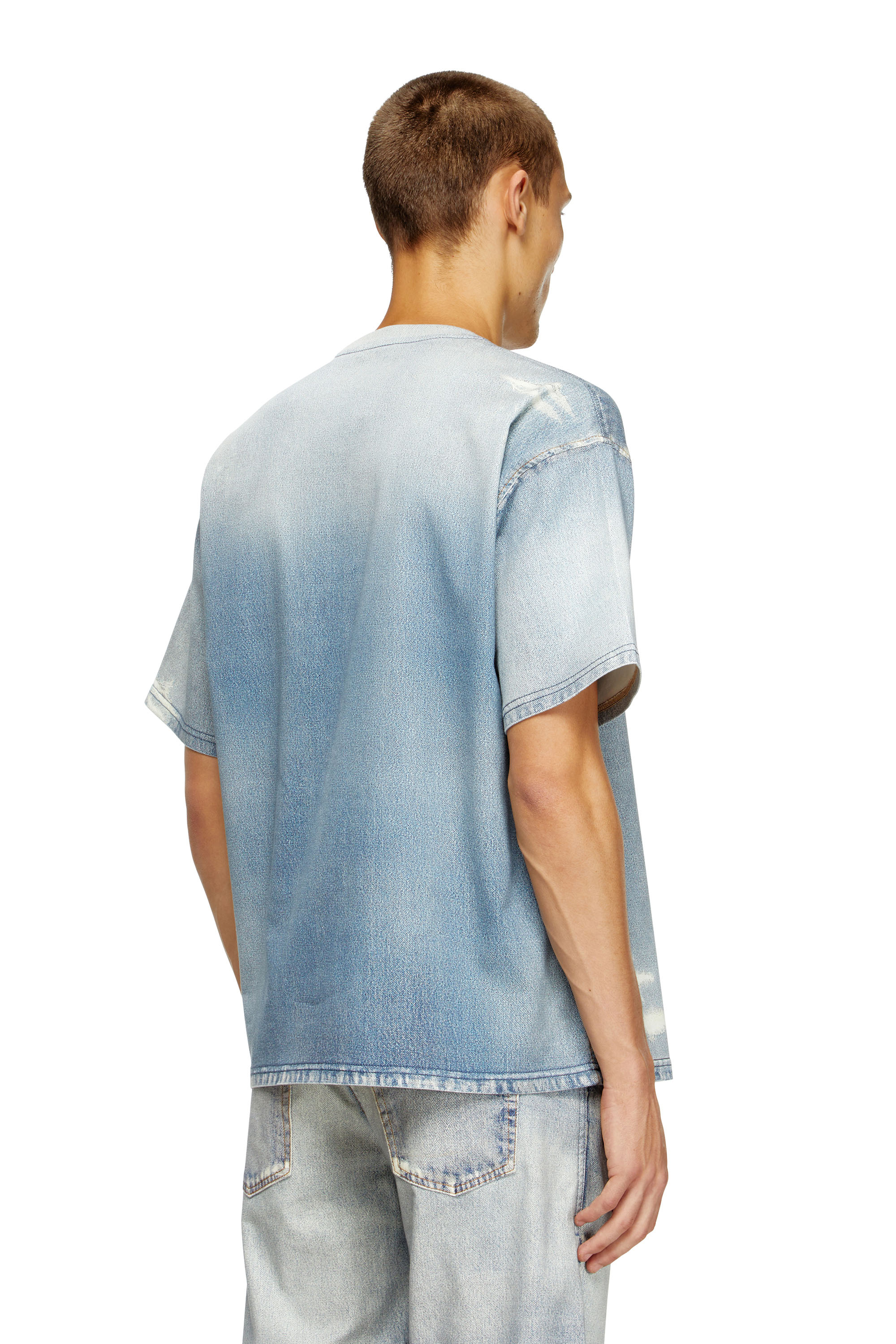 Diesel - D-BOX JOGG, Man's T-shirt in printed bleach-effect JoggJeans in Light Blue - 4