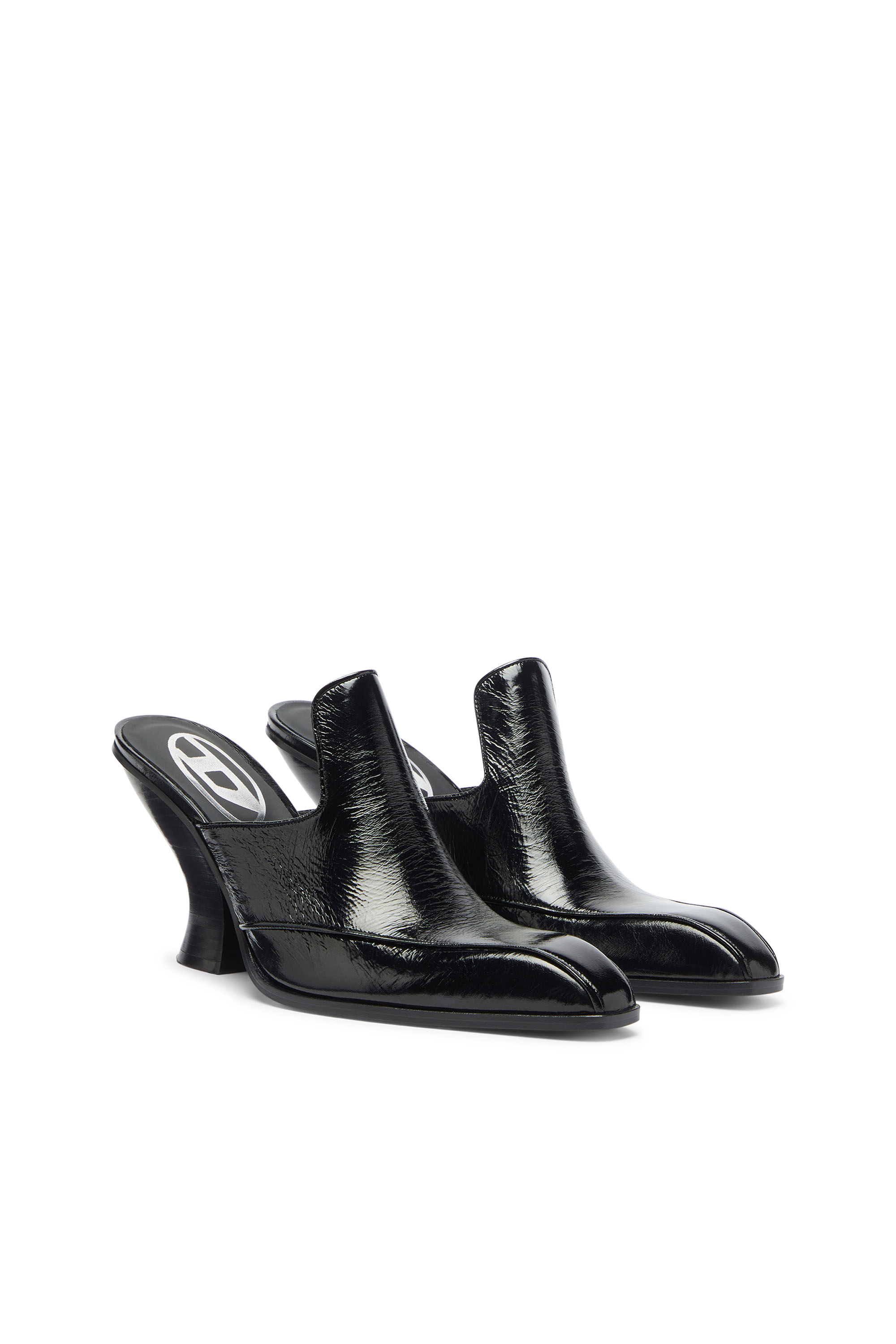 Diesel - D-LUFFY-75-MULE, Woman's D-Luffy - Western-style mules in patent leather in Black - 2