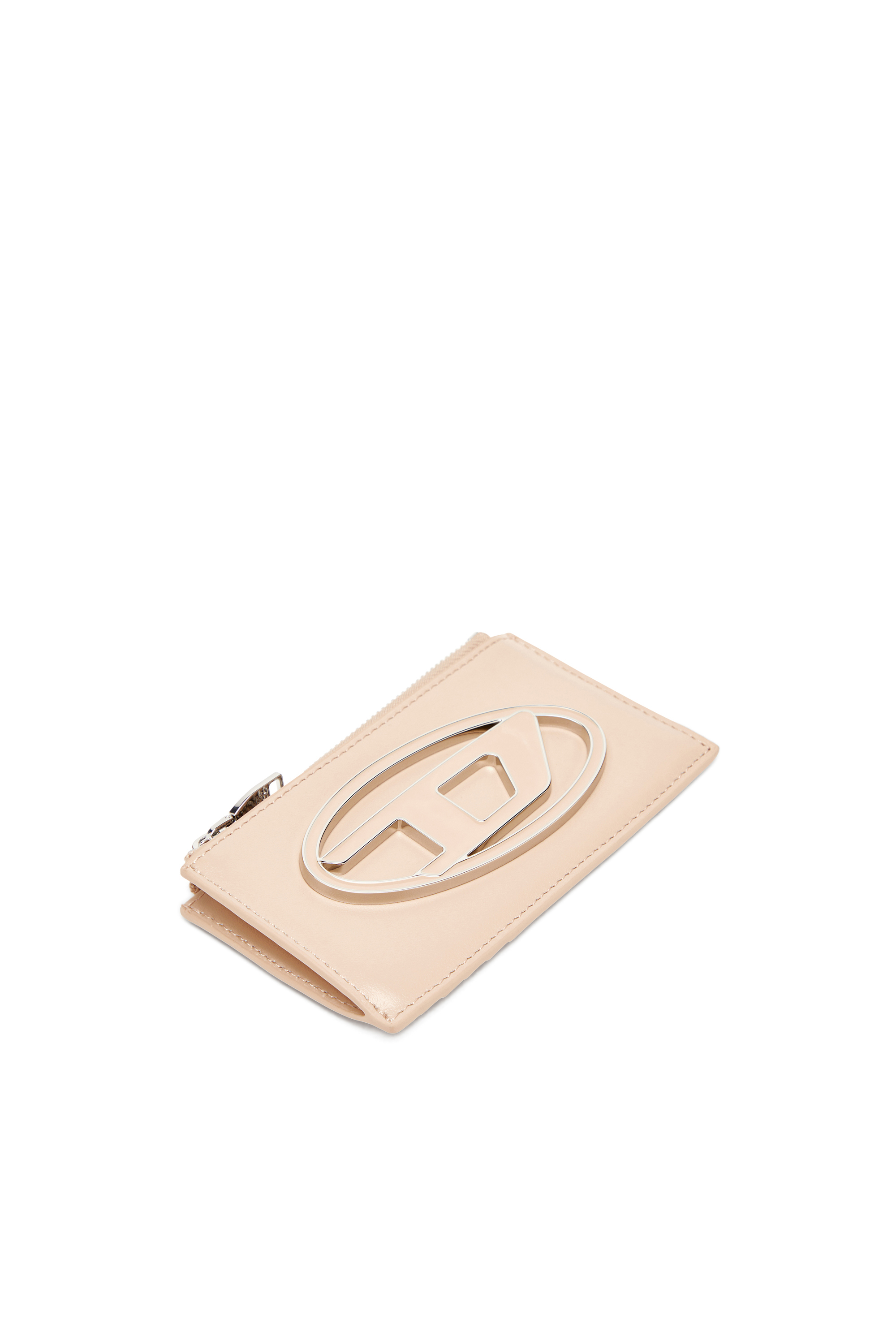 Diesel - 1DR CARD HOLDER III, Woman's Flat card holder in nappa leather in Beige - 4