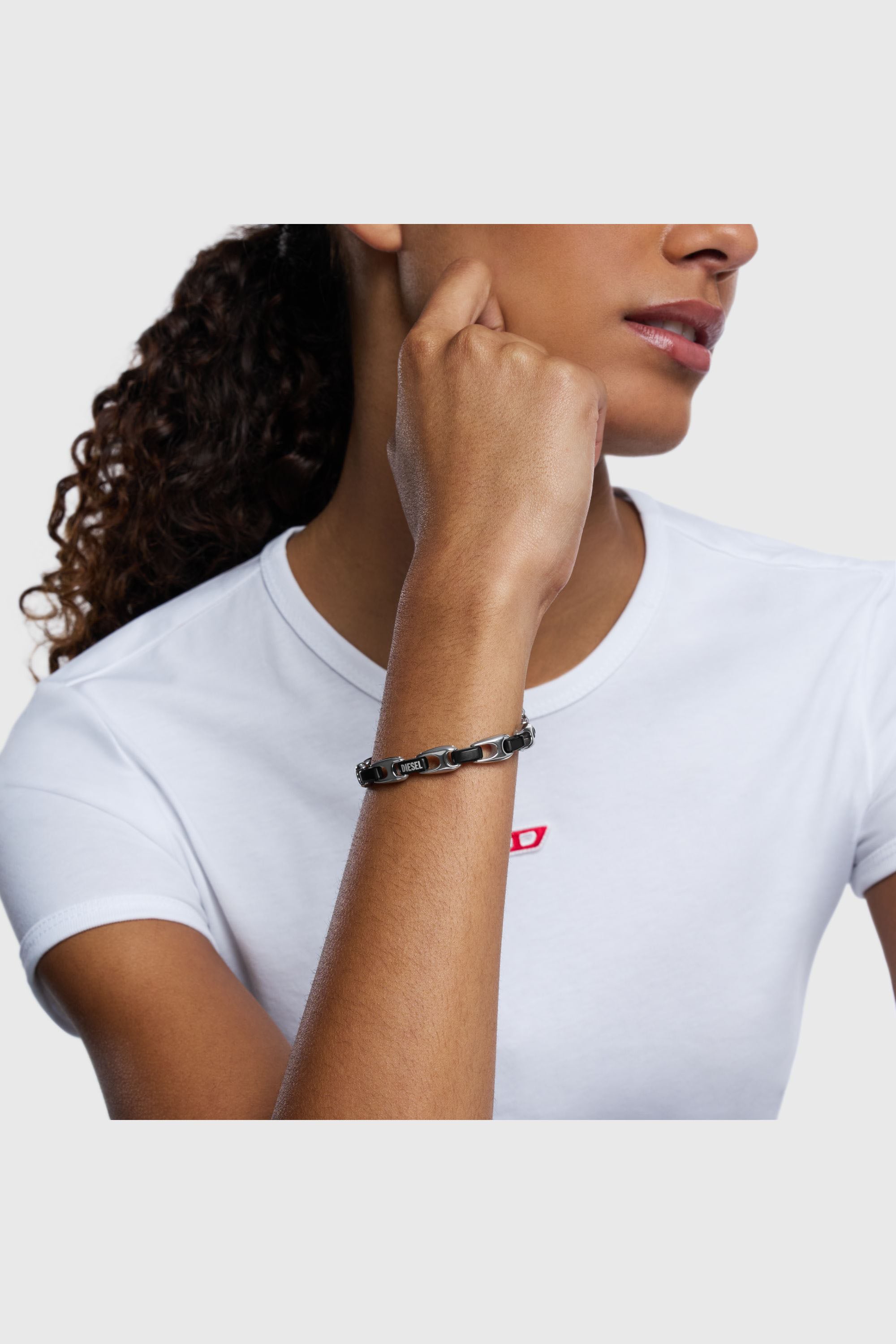 Women's Two-tone stainless steel chain bracelet | Silver | Diesel