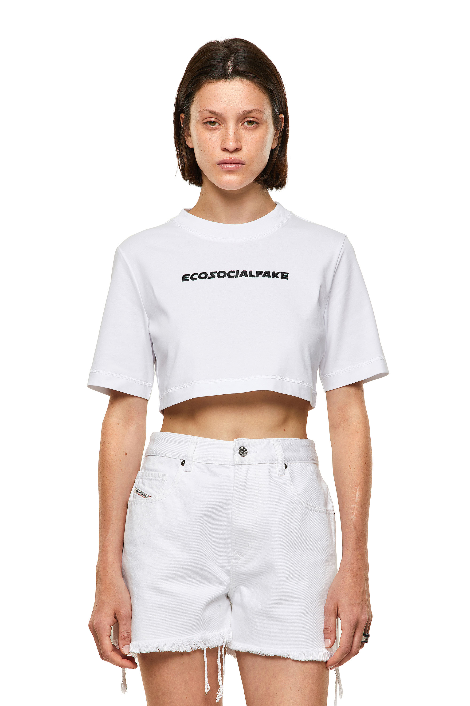 T-RECROP, White Diesel - T-RECROP, White - T-Shirts - Image 1