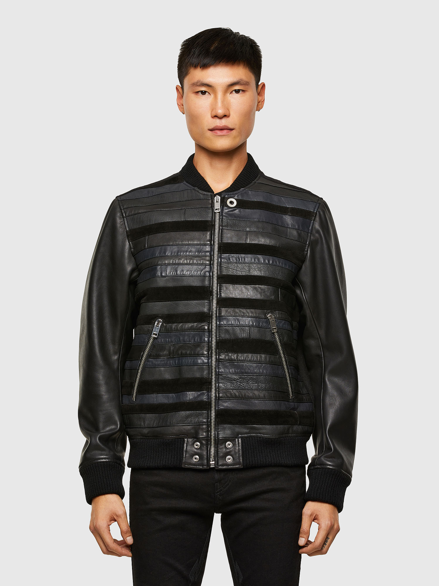 L-ROGER, Black Diesel - L-ROGER, Black - Leather jackets - Image 1