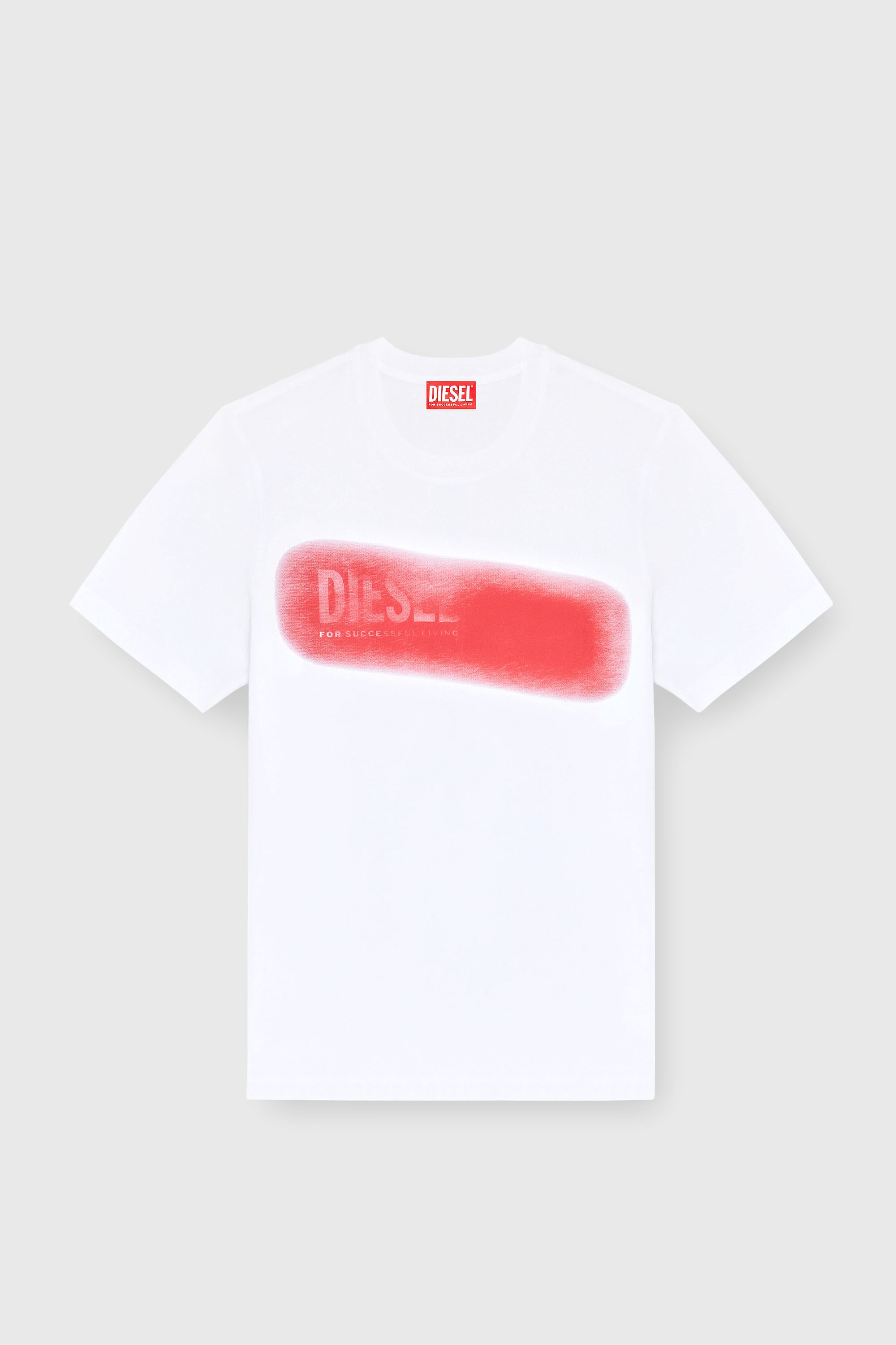 Diesel - T-ADJUST-AA5, Man's Cotton T-shirt with spray logo print in White - 2