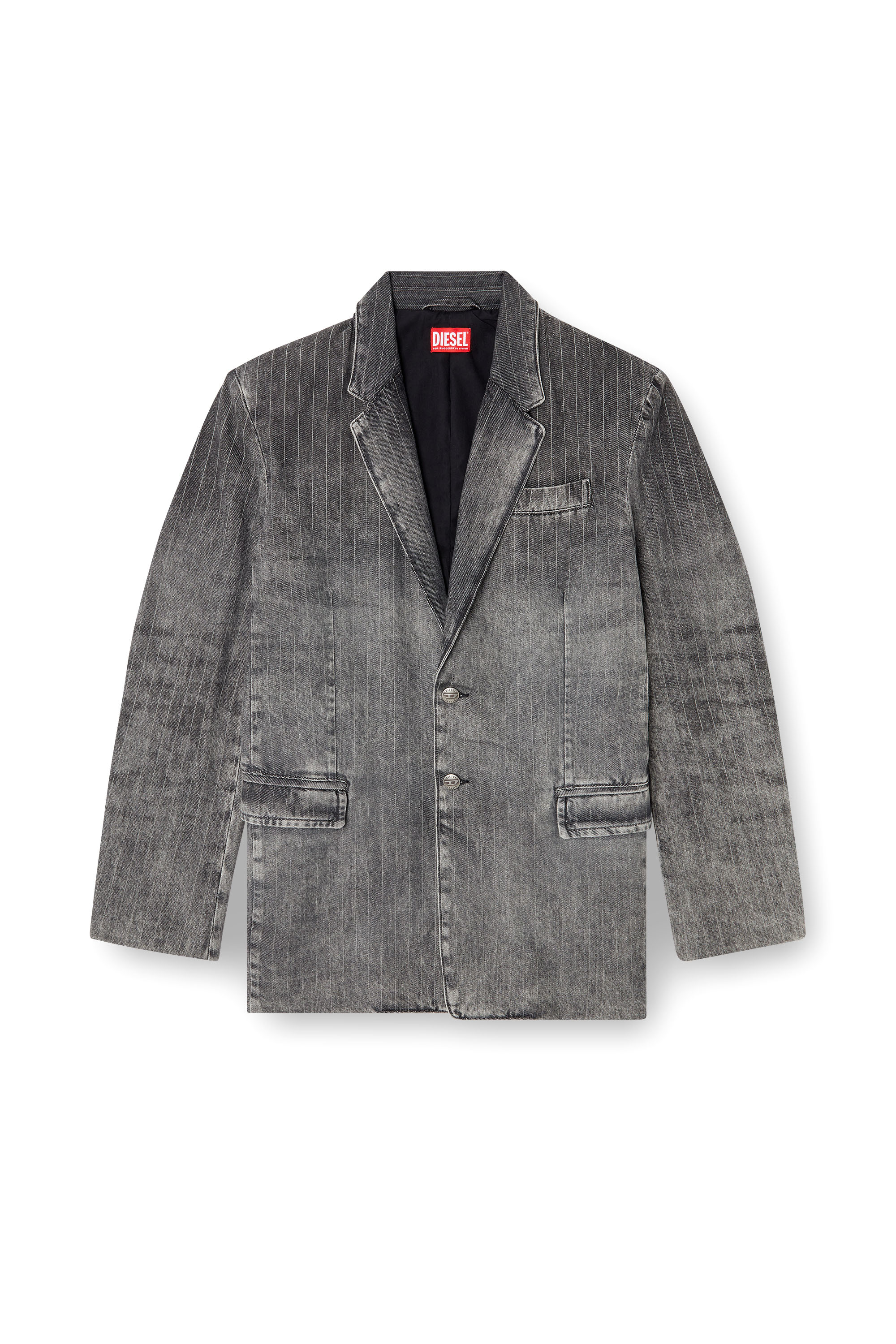 Diesel - D-REGER-S, Unisex's Blazer in tailoring pinstripe denim in Black - 5