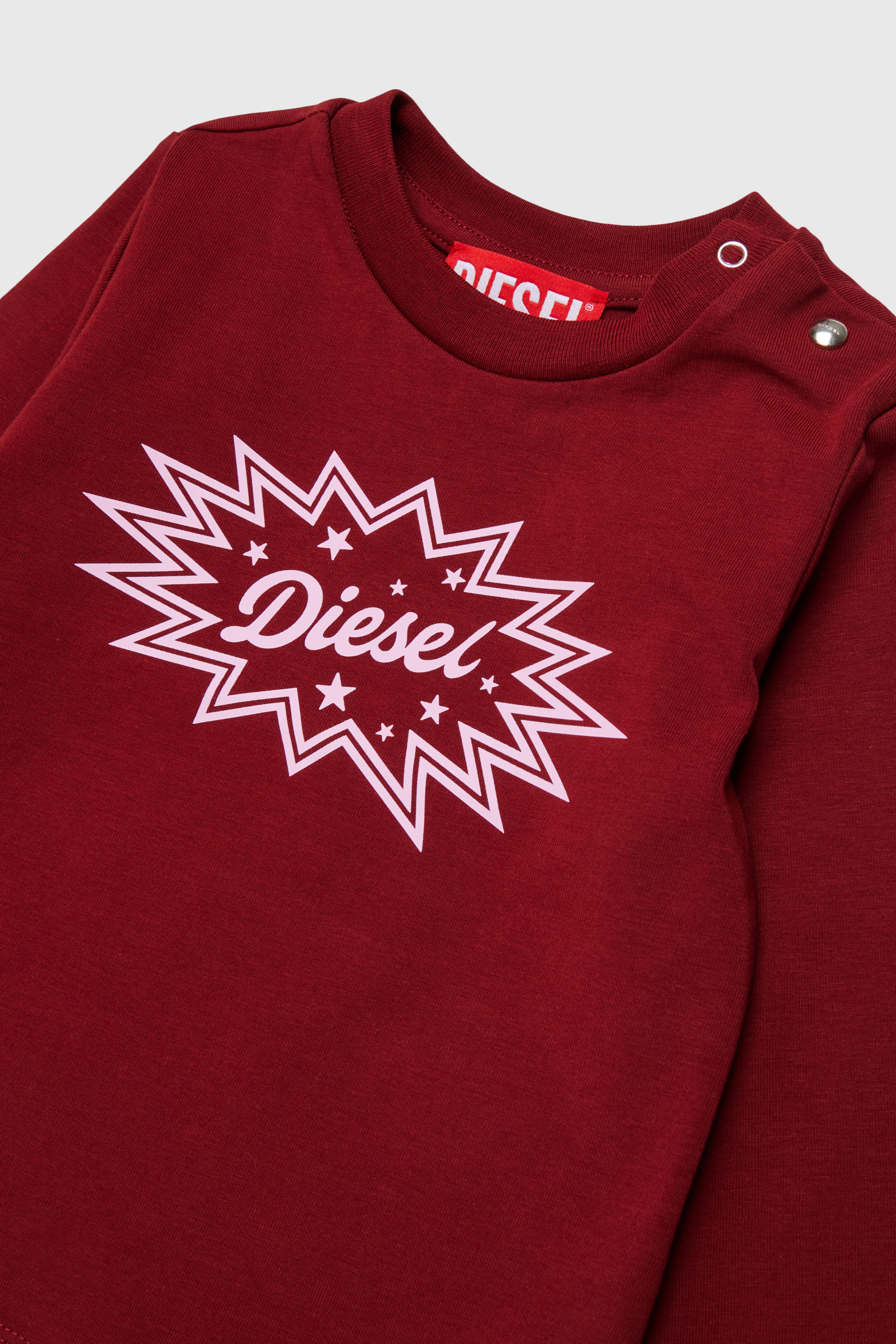 Diesel - TFUMB, Woman's Long-sleeve T-shirt with starburst logo print in Red - 3