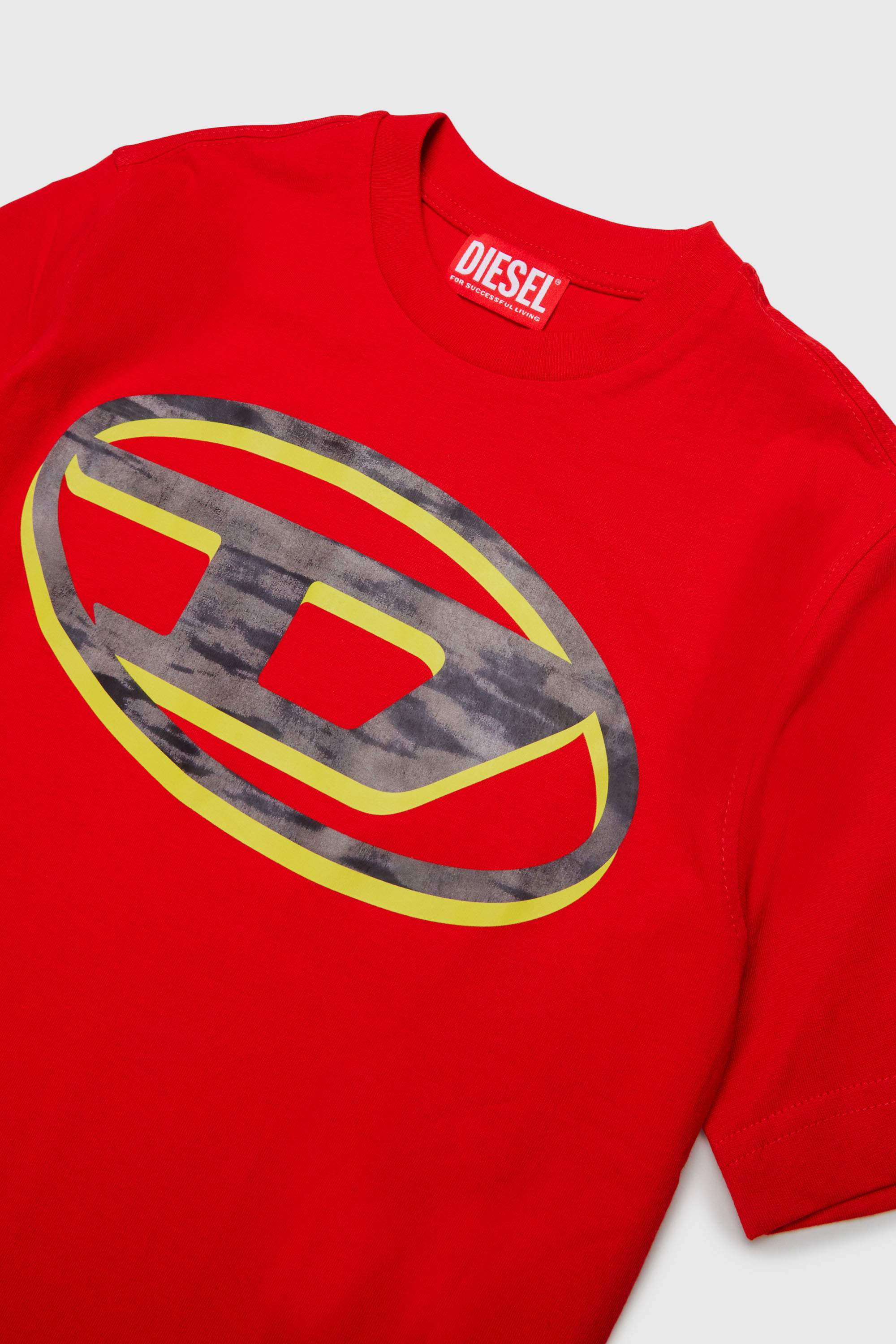 Diesel - TVEL OVER, Man's T-shirt with two-tone Oval D print in Red - 3
