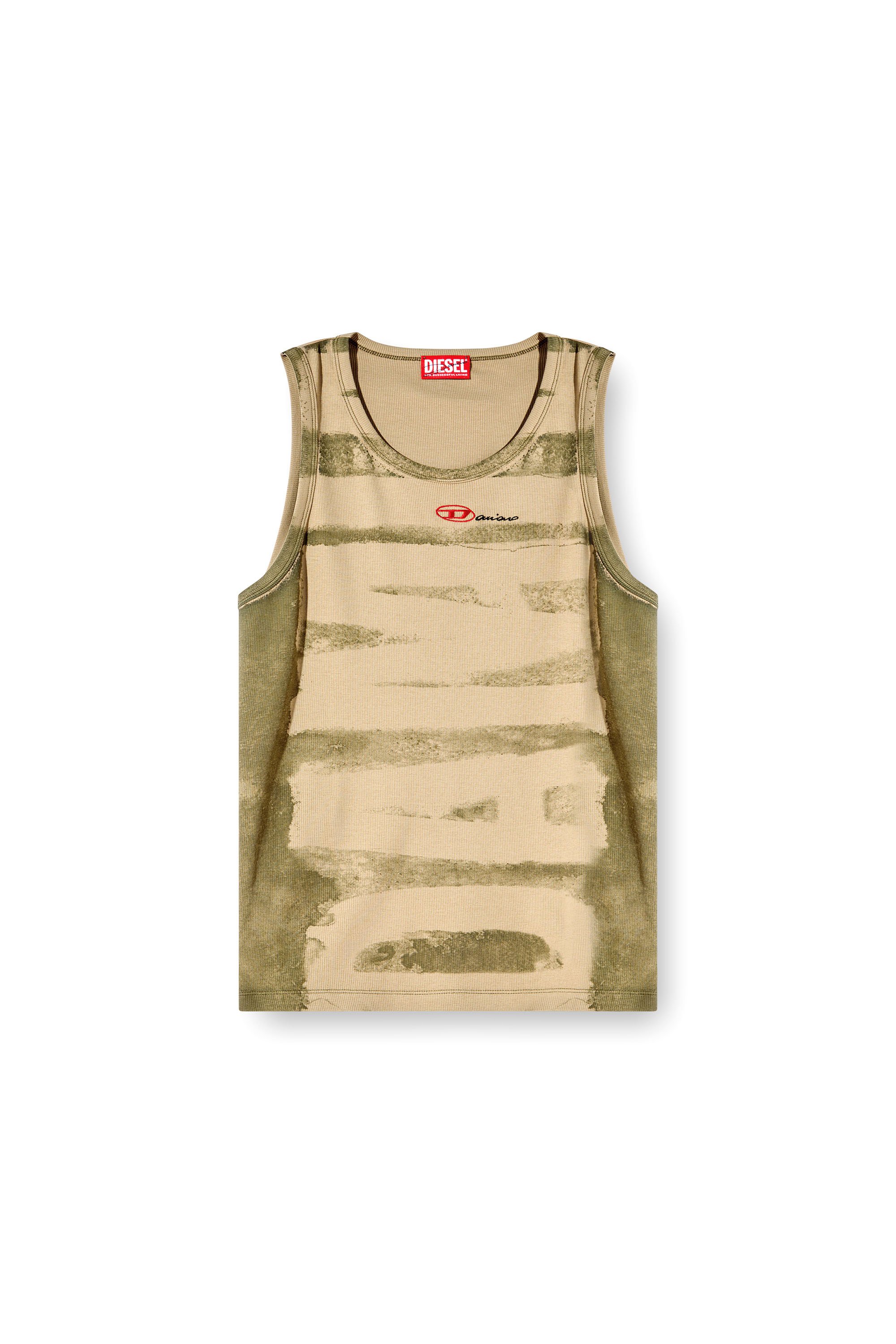 Diesel - T-LIFTY-BLEEDING-DD, Unisex's Tank top with Damiano print in Green - 4