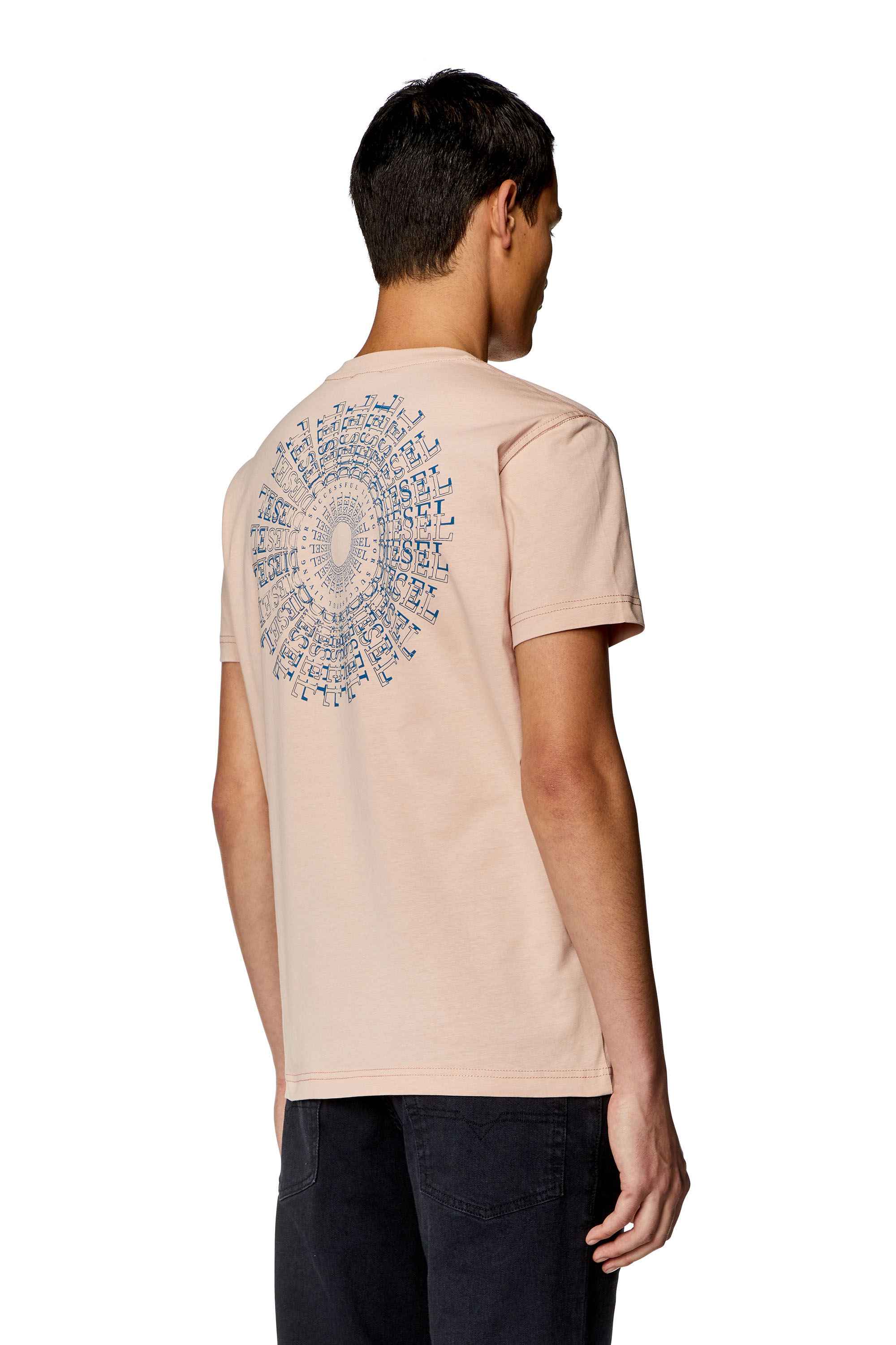 Diesel - T-DIEGOR-K71, Man's T-shirt with vortex Diesel print in Face Powder - 3