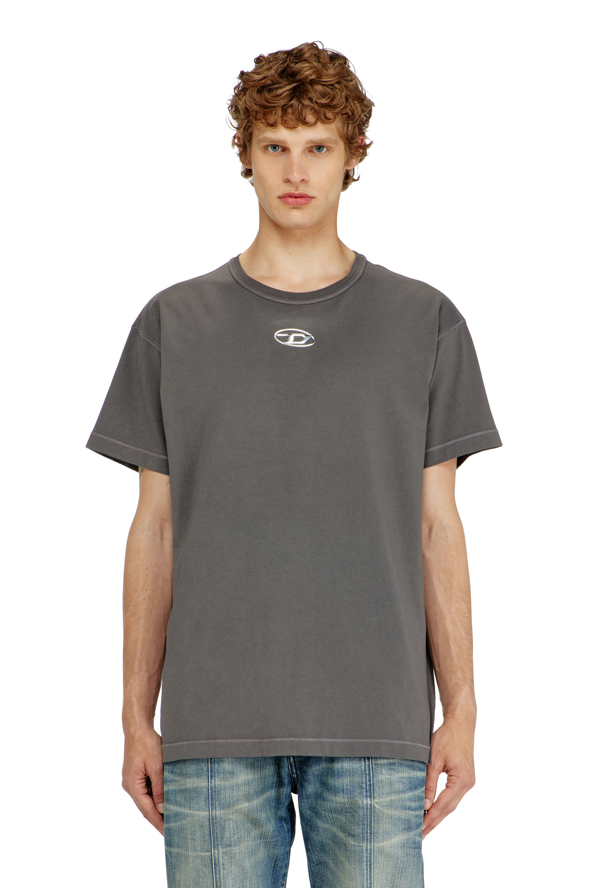 Diesel - T-NORM-IOD, Man's Light cotton T-shirt with metallic Oval D logo in null - 3