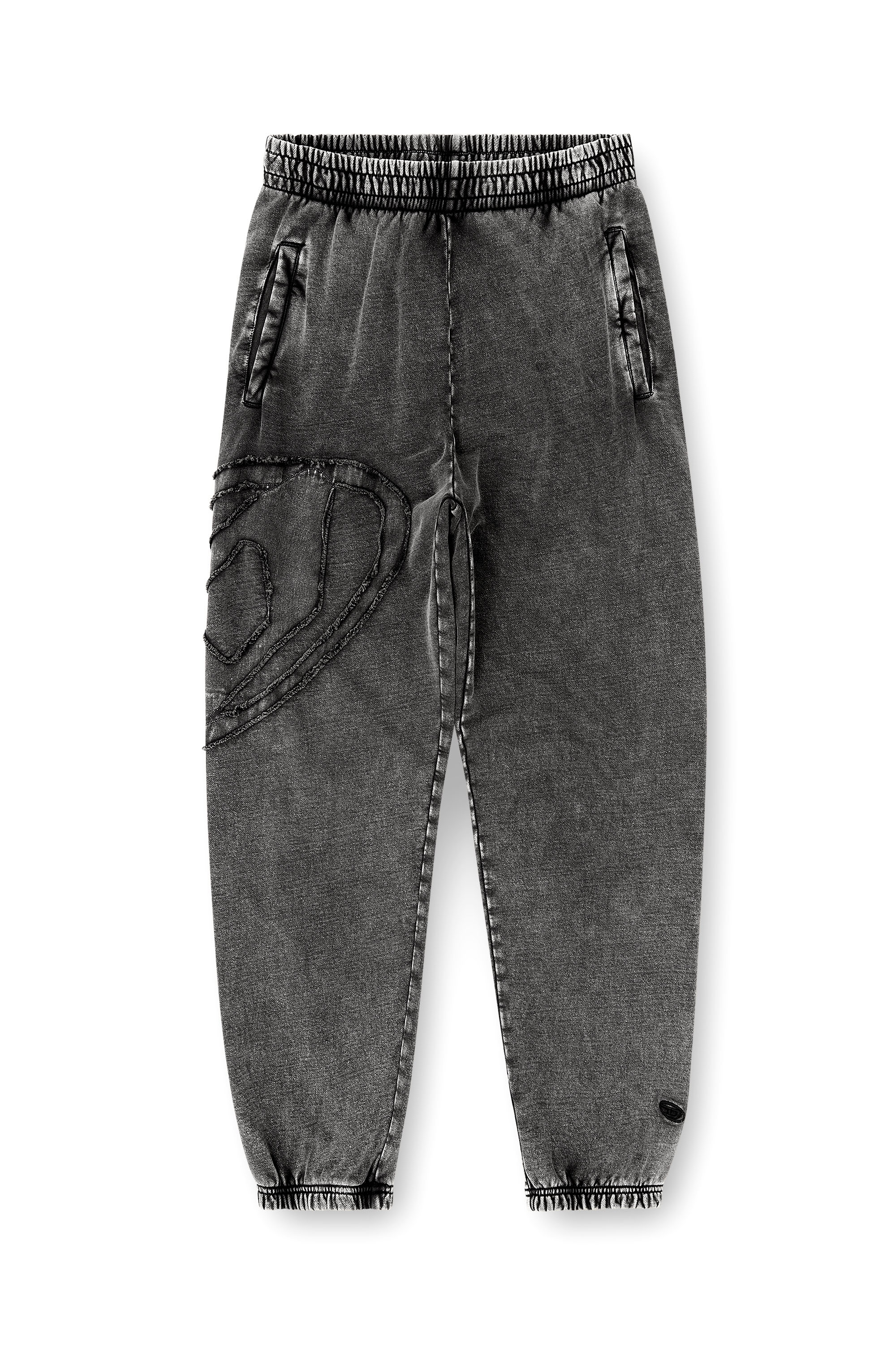 Diesel - P-MARKY-DEN, Man's Organic cotton sweatpants with Oval D patch in Dark grey - 4