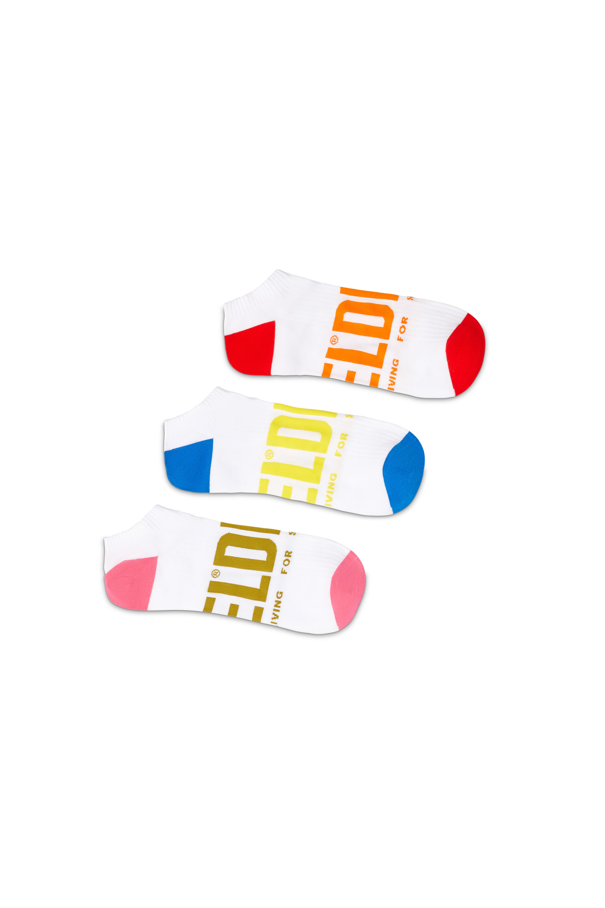 Diesel - SKM-GOST-THREEPACK, Man's Three-pack low-cut logo socks in White - 1