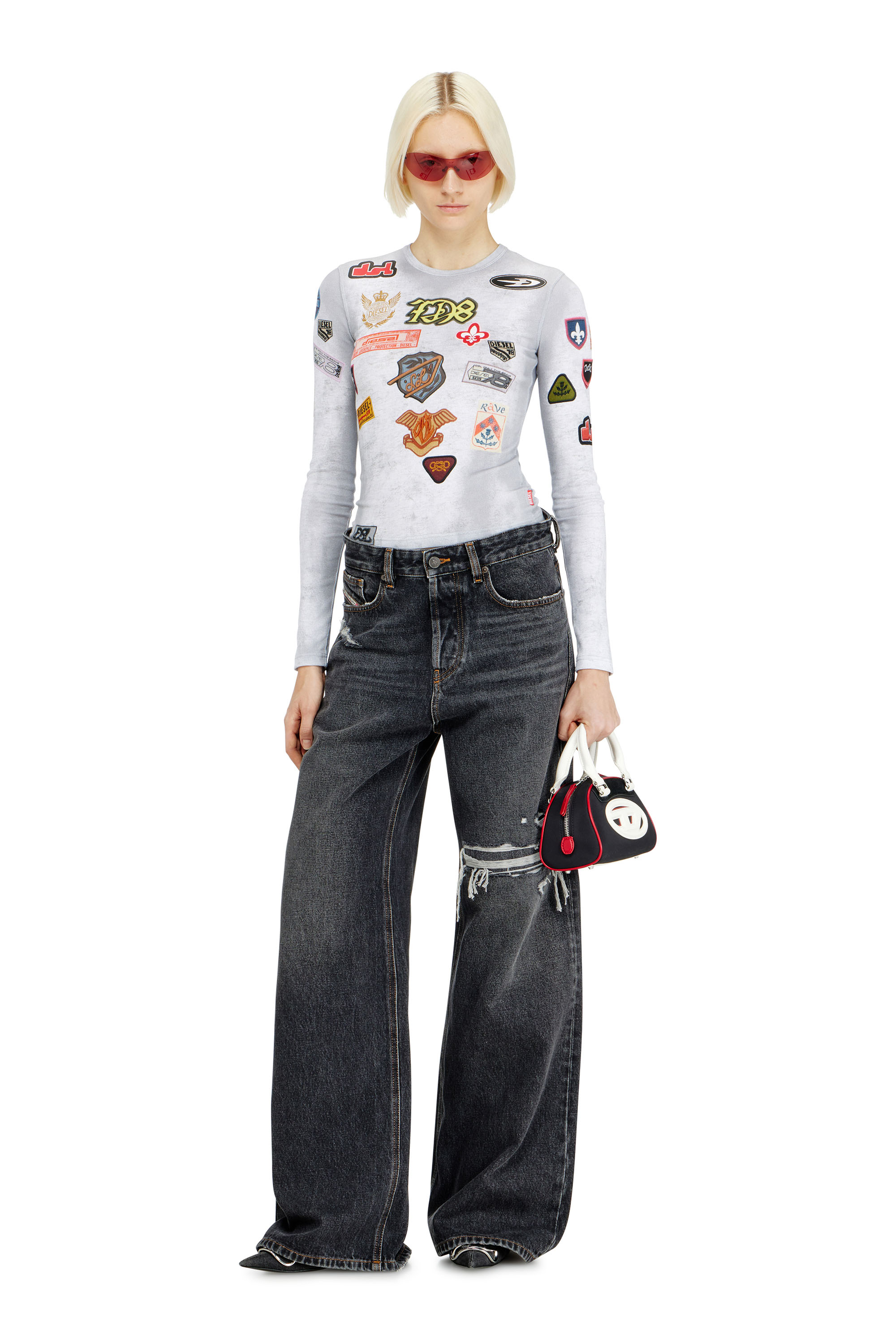 Diesel - Unisex's Relaxed Jeans 1996 D-Sire 007F6, Black/Dark grey - 4