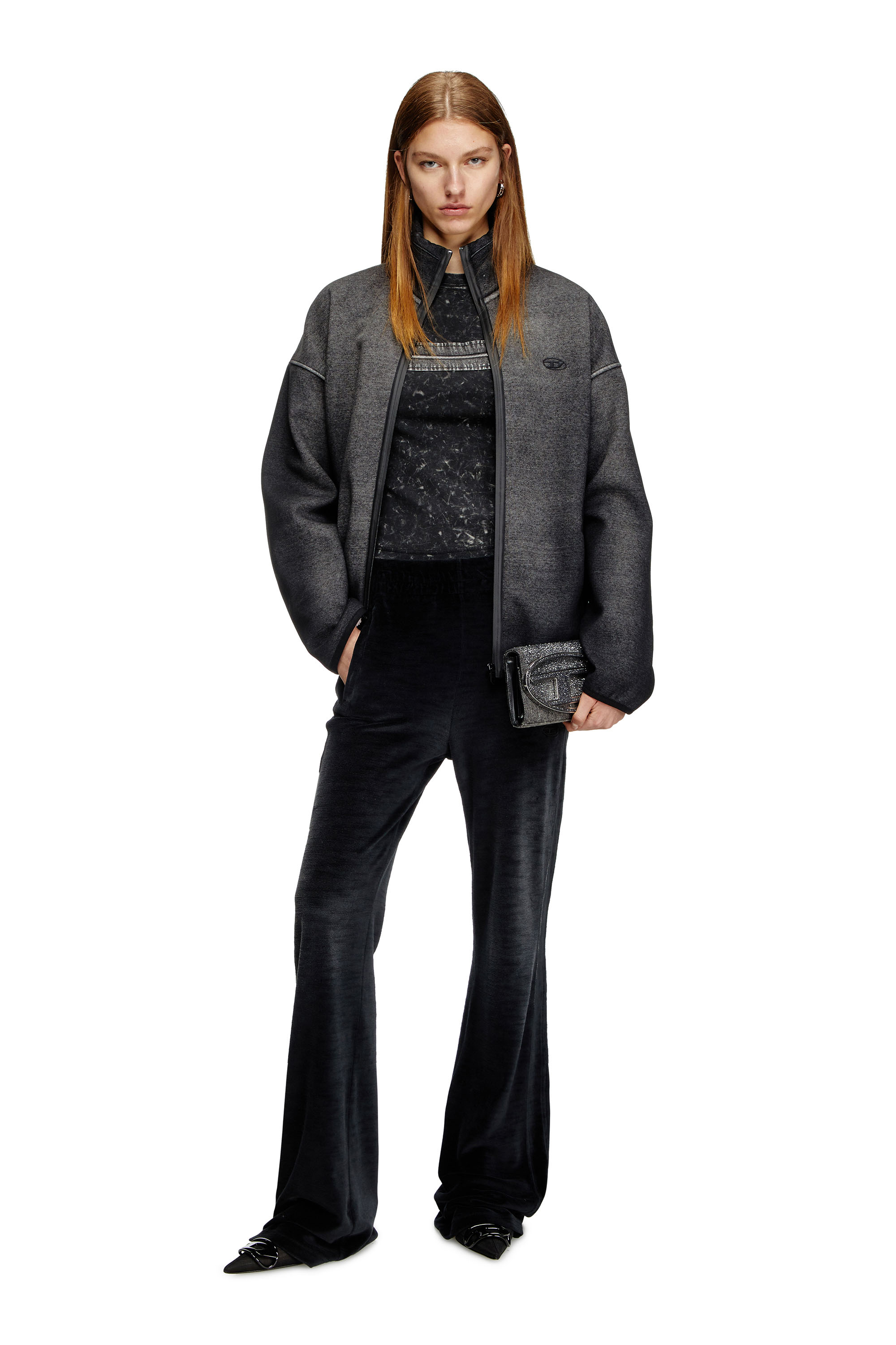 Diesel - P-ELY-Q1, Woman's Wide leg sweatpants in Black - 1