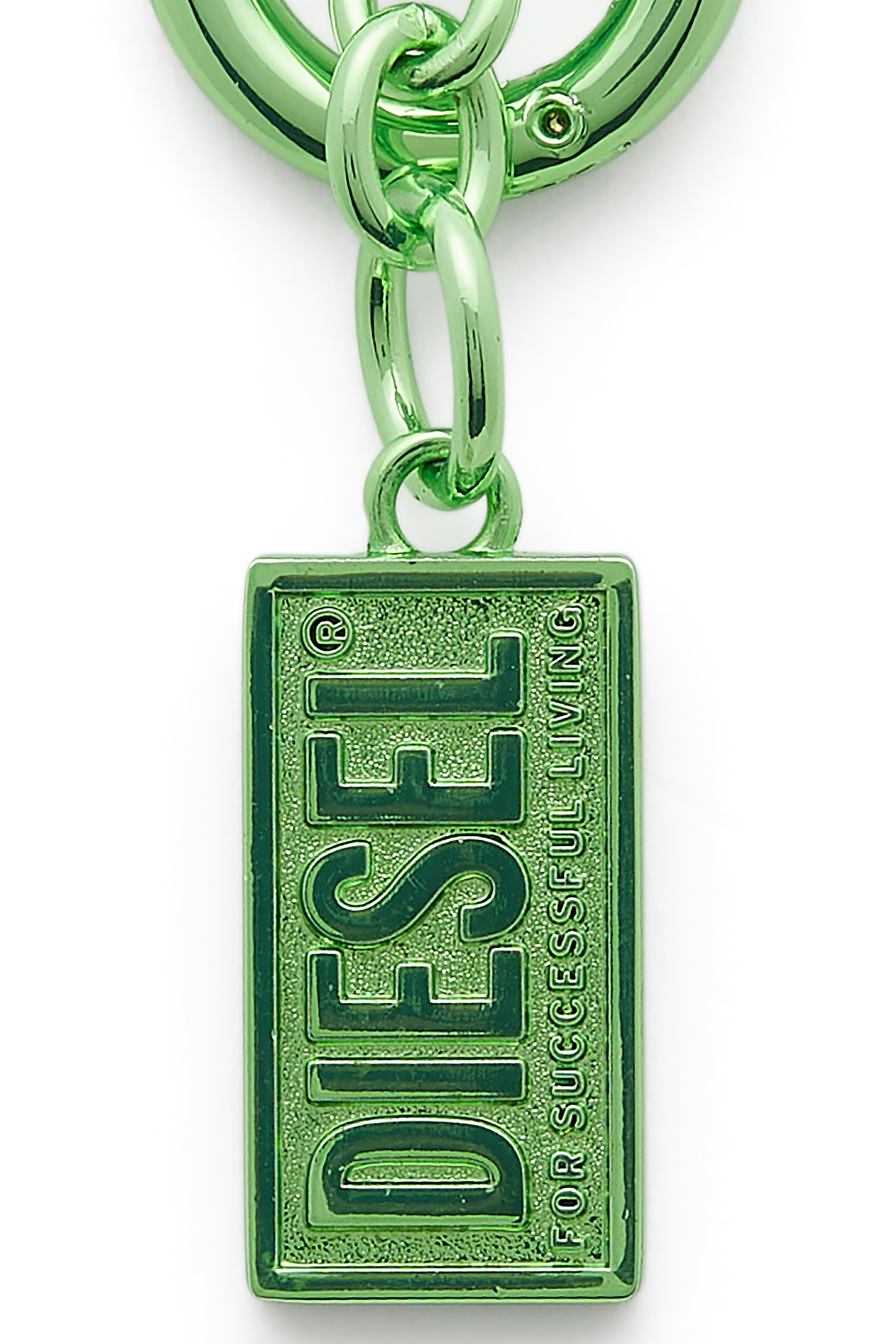 Diesel - CHARM-BISCOTTO, Woman's Metal keyring with Biscotto logo charm in Green - 3