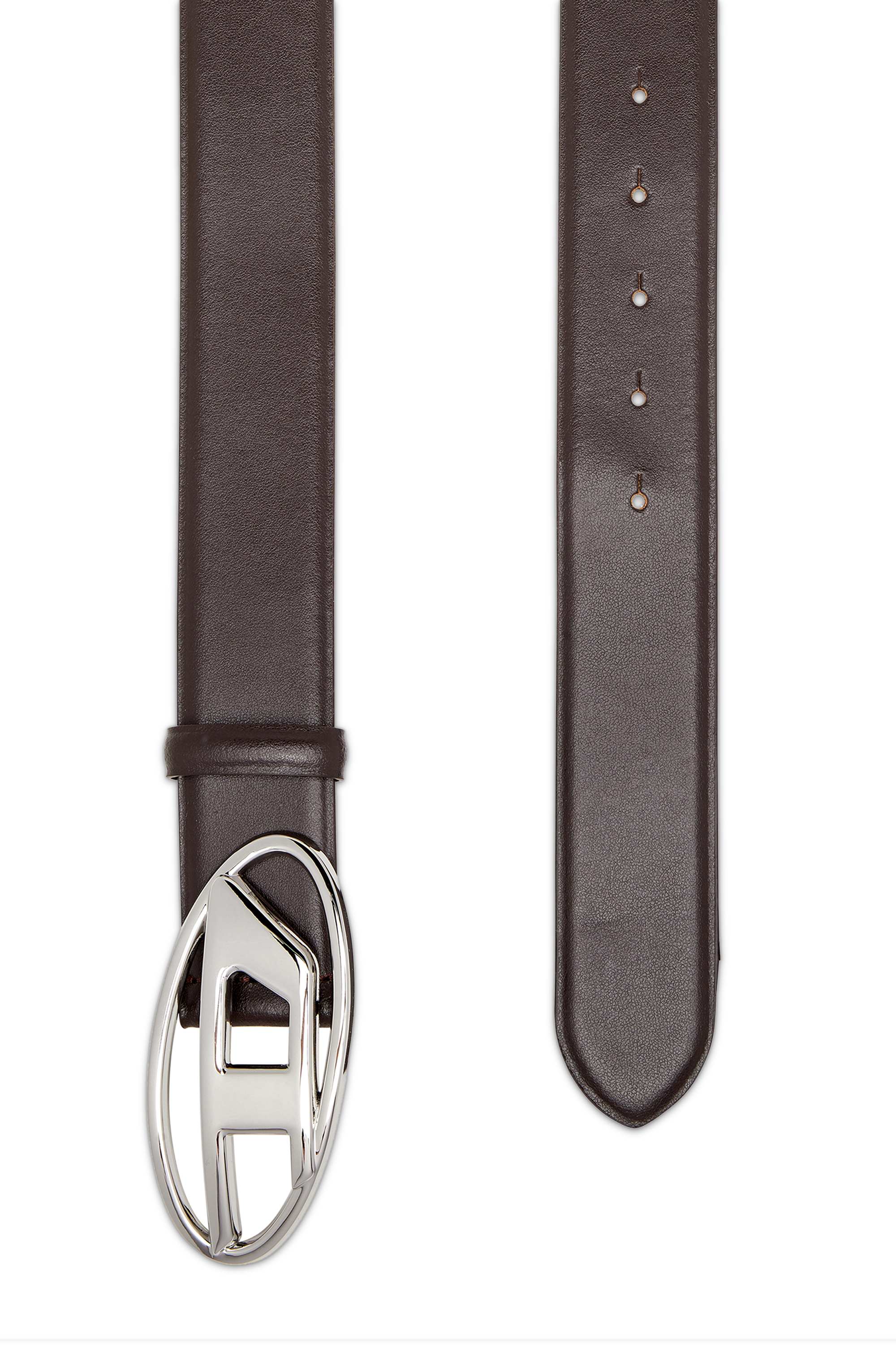 Diesel - B-1DR, Man's 4cm Leather belt with Oval D buckle in Dark Brown - 2