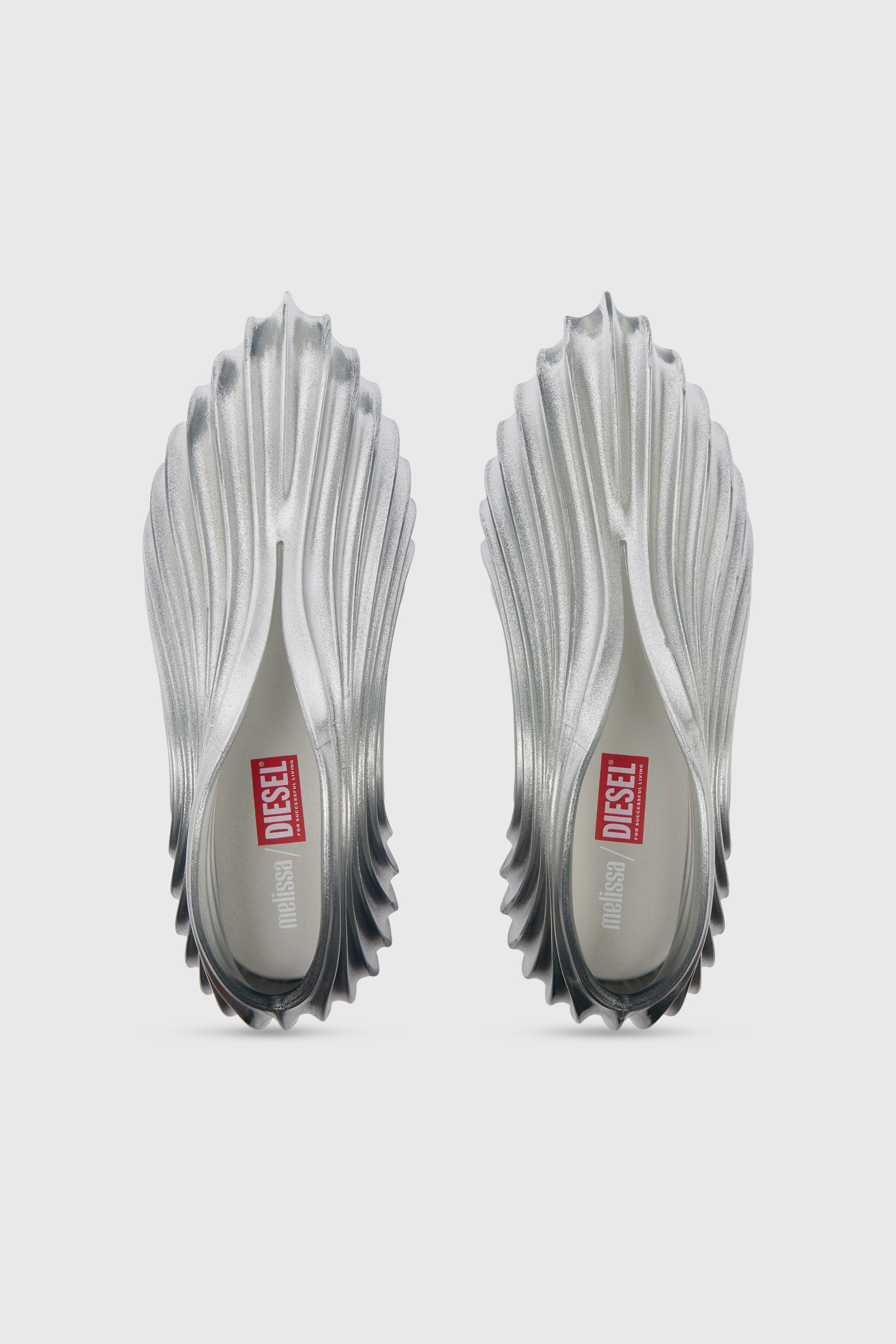 Diesel - MELISSA QUANTUM SNEAKERS X, Unisex's Slip-on sneaker in Melflex&reg; in Silver - 4