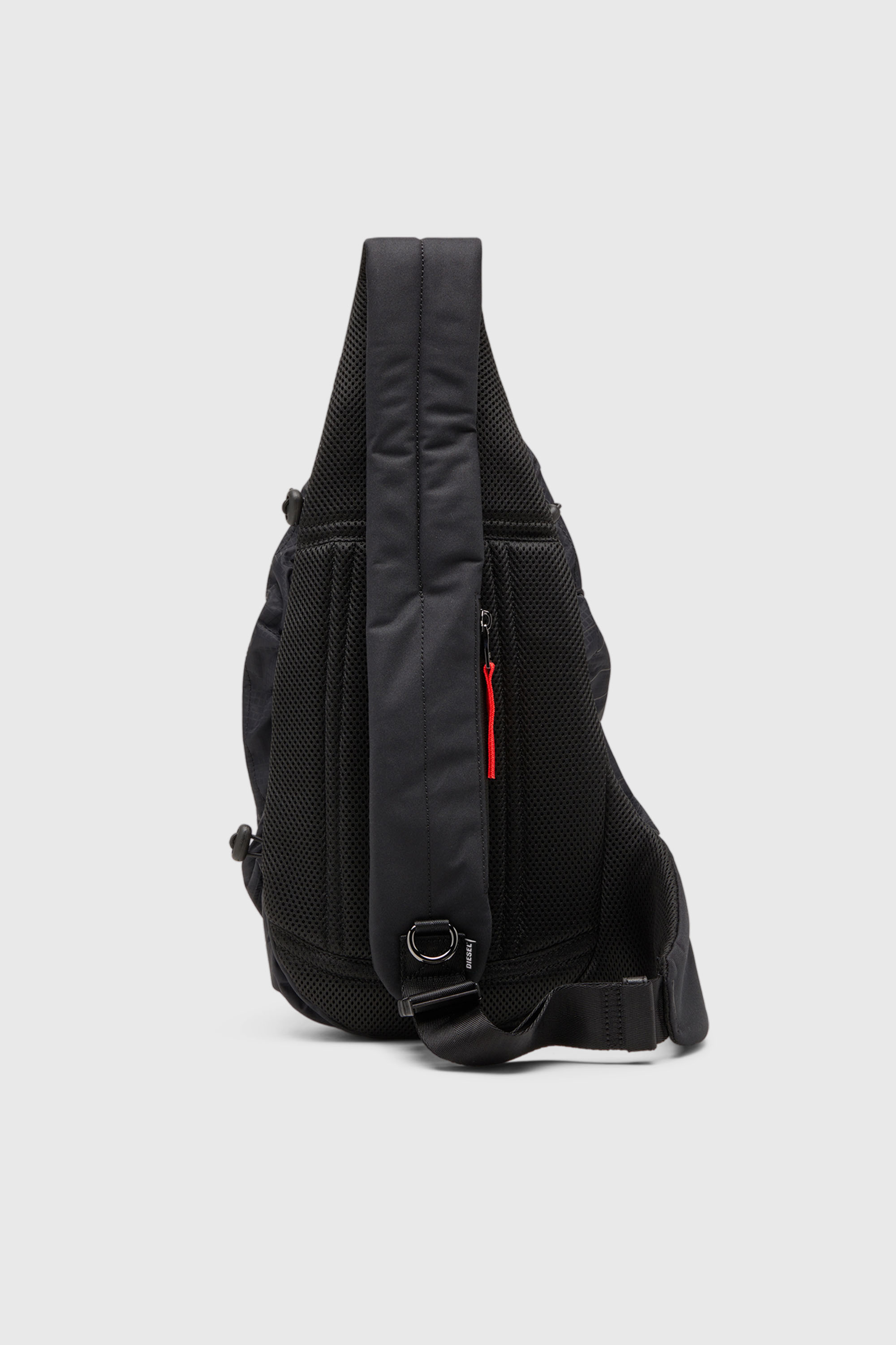 Men's Zip-D-Sling backpack in check-jacquard shell | Black | Diesel TR