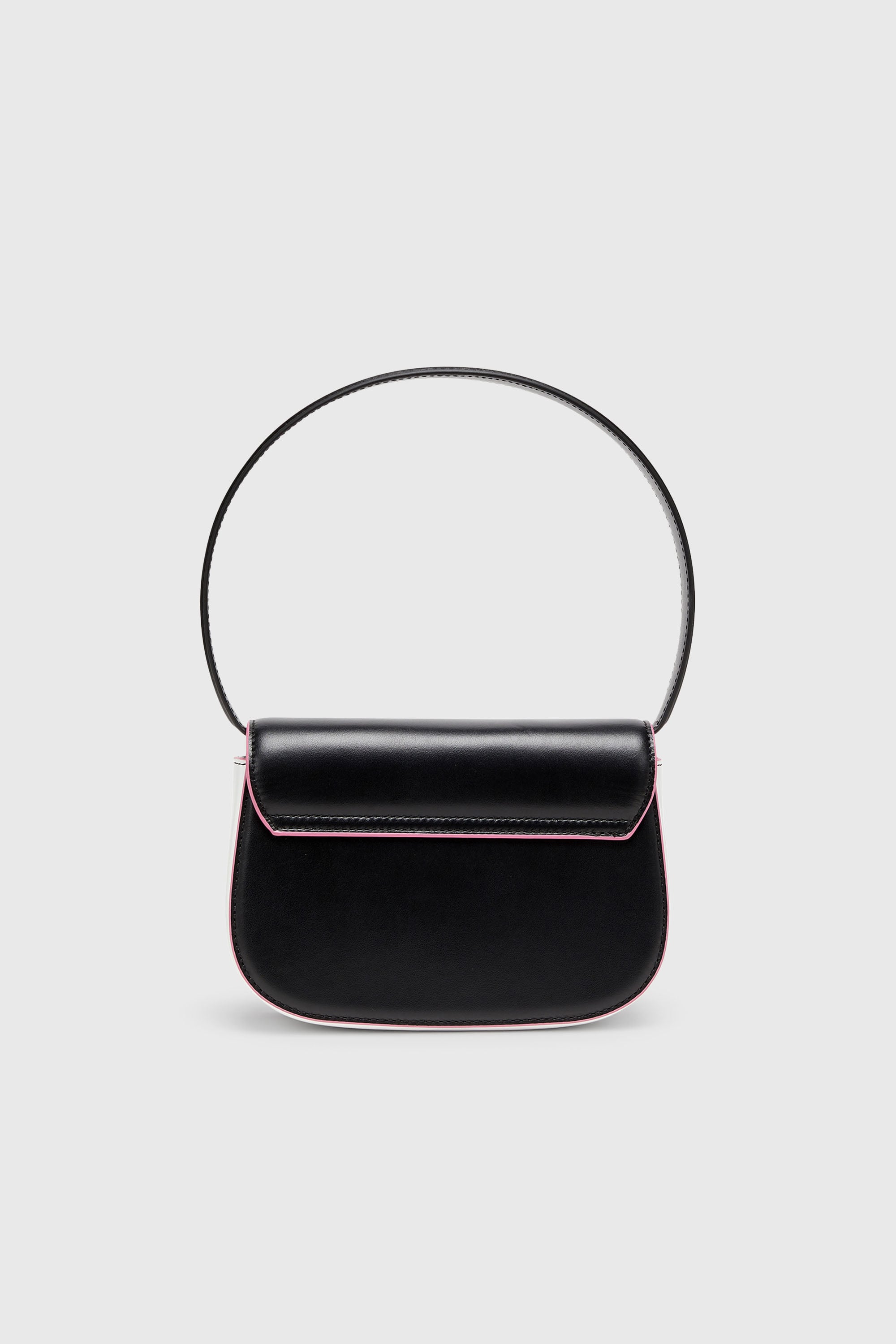 Diesel - 1DR, Woman's 1DR - Iconic shoulder bag in nappa leather in Black/Pink - 2
