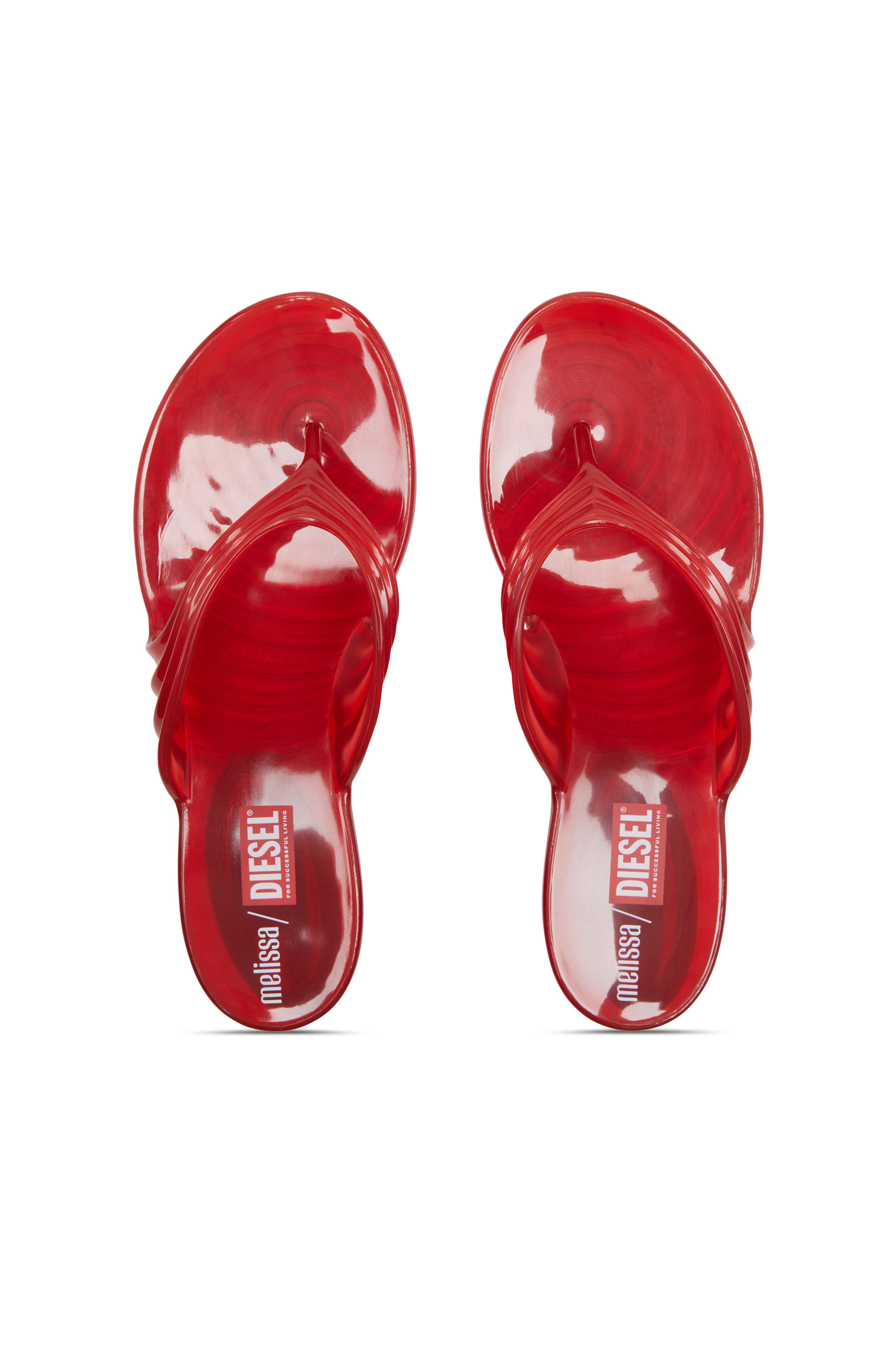 Diesel - MELISSA QUANTUM THONG, Woman's Sculptural flip-flops in Melflex&reg; in Red - 4