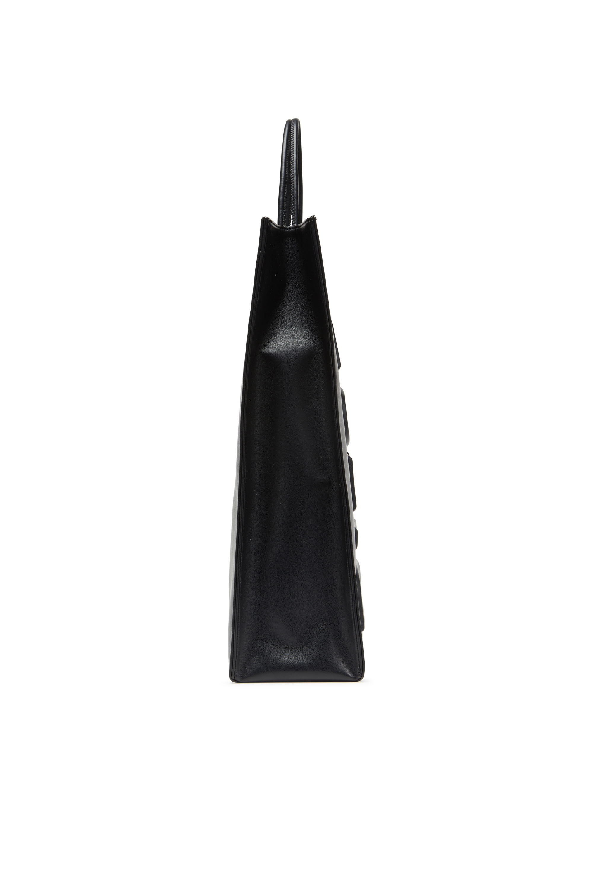 Women's Dsl 3D L-Large PU tote bag with embossed logo | Black | Diesel