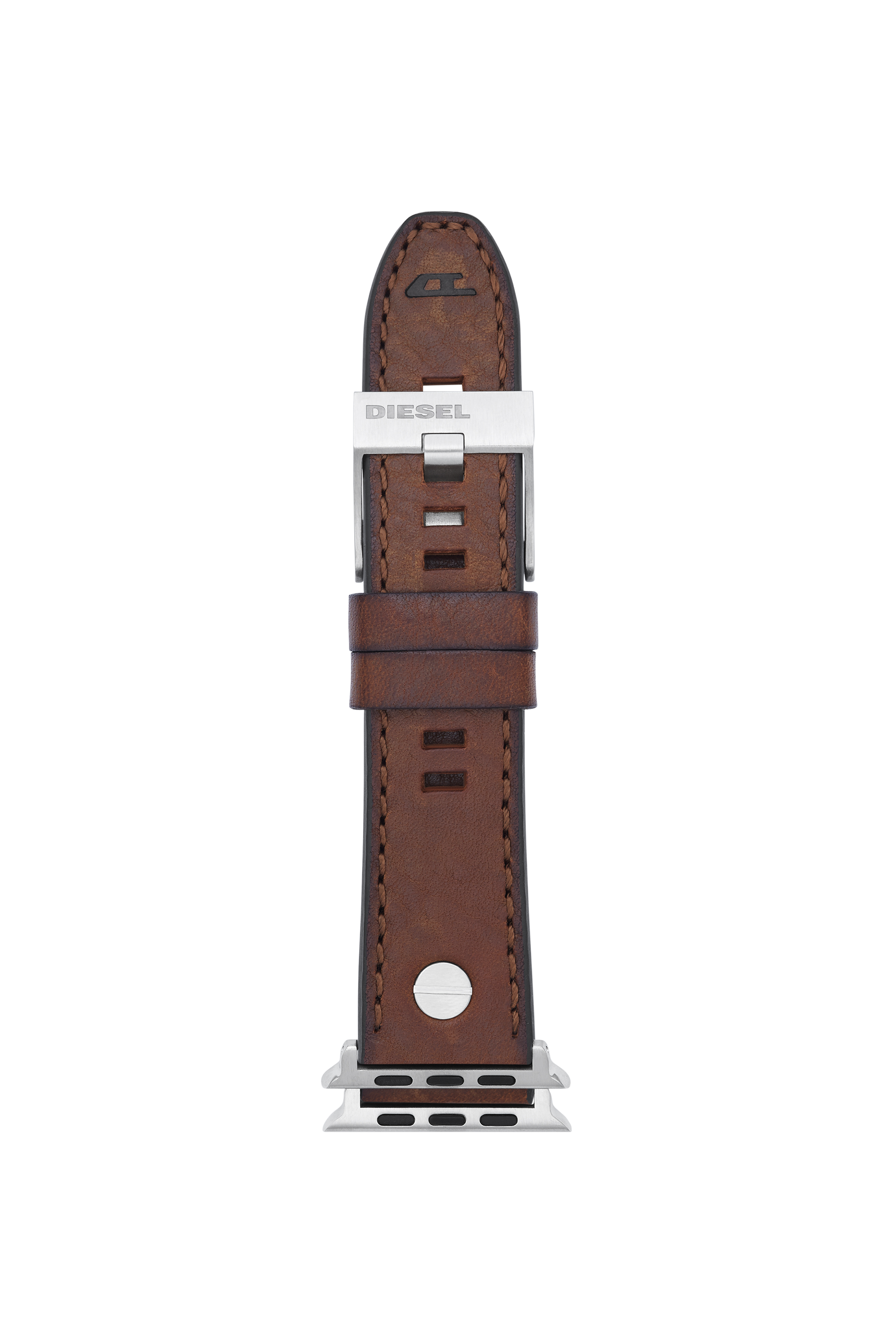 Diesel - DSS002, Unisex's Leather Band for Apple Watch&reg;, 42mm, 44mm, 45mm in Brown - 1