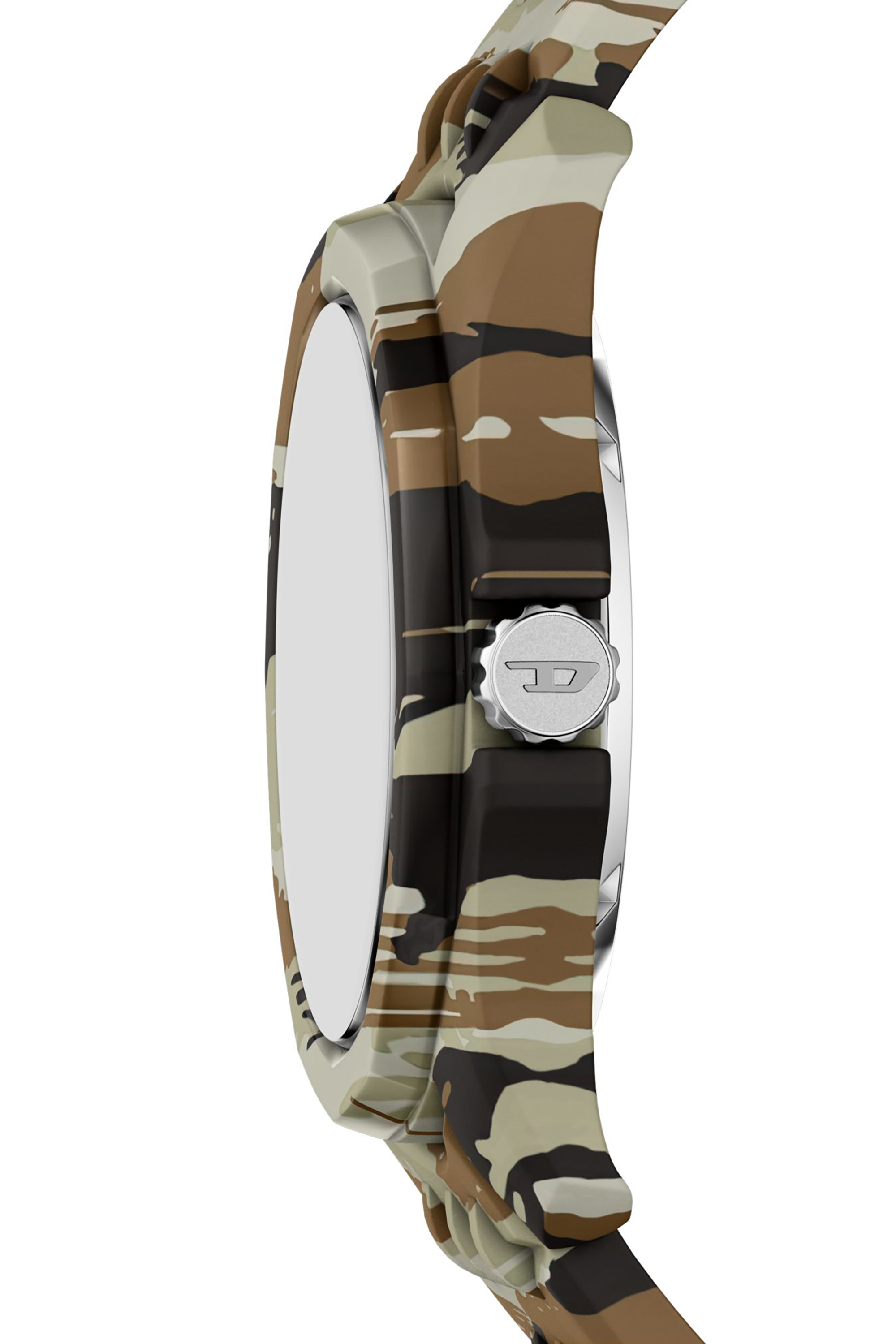 Diesel - DZ2242 WATCH, Man's Stinger camo silicone watch in Brown/Green - 4