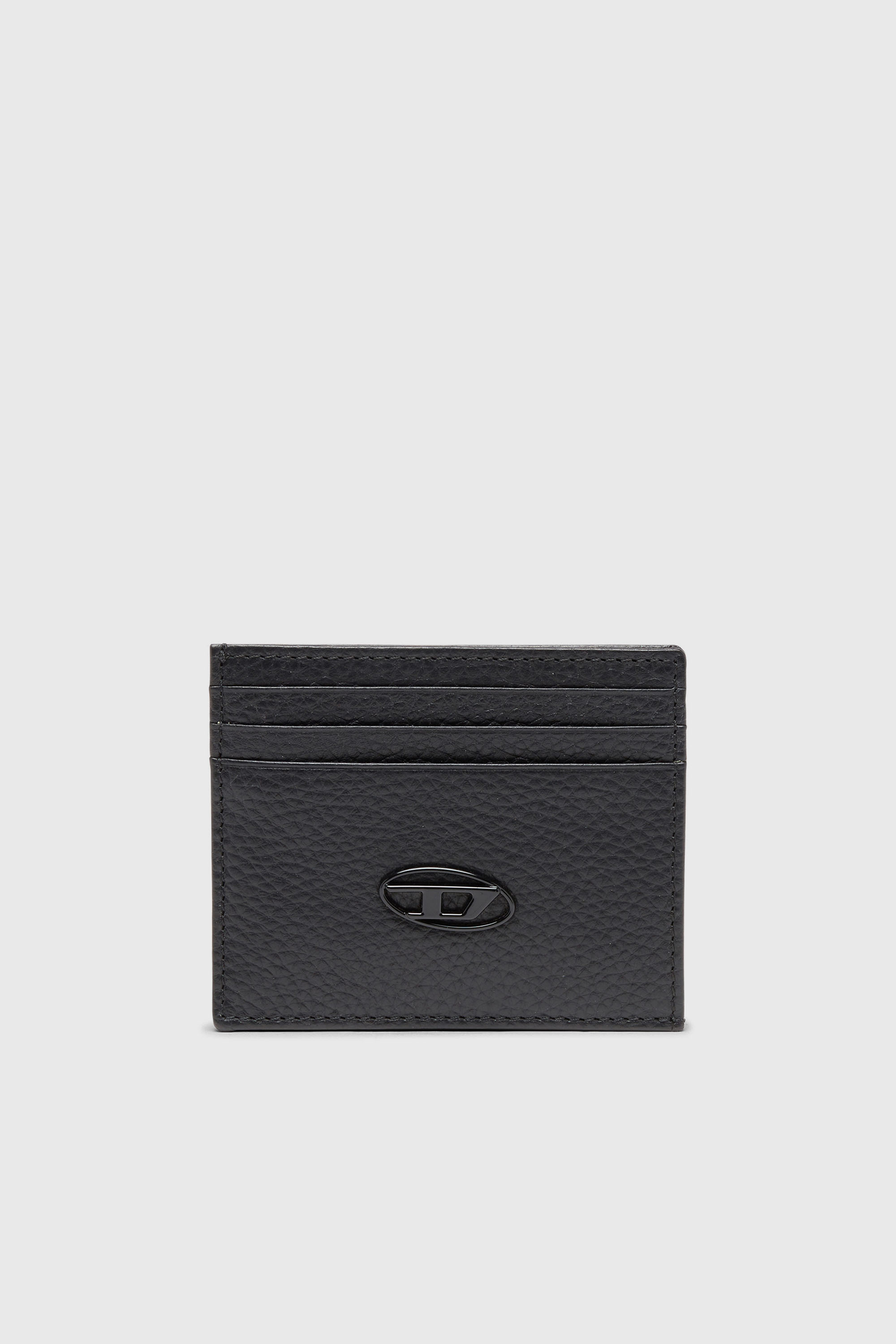 Diesel - CARD CASE, Man's Card case in grained leather in Black - 1